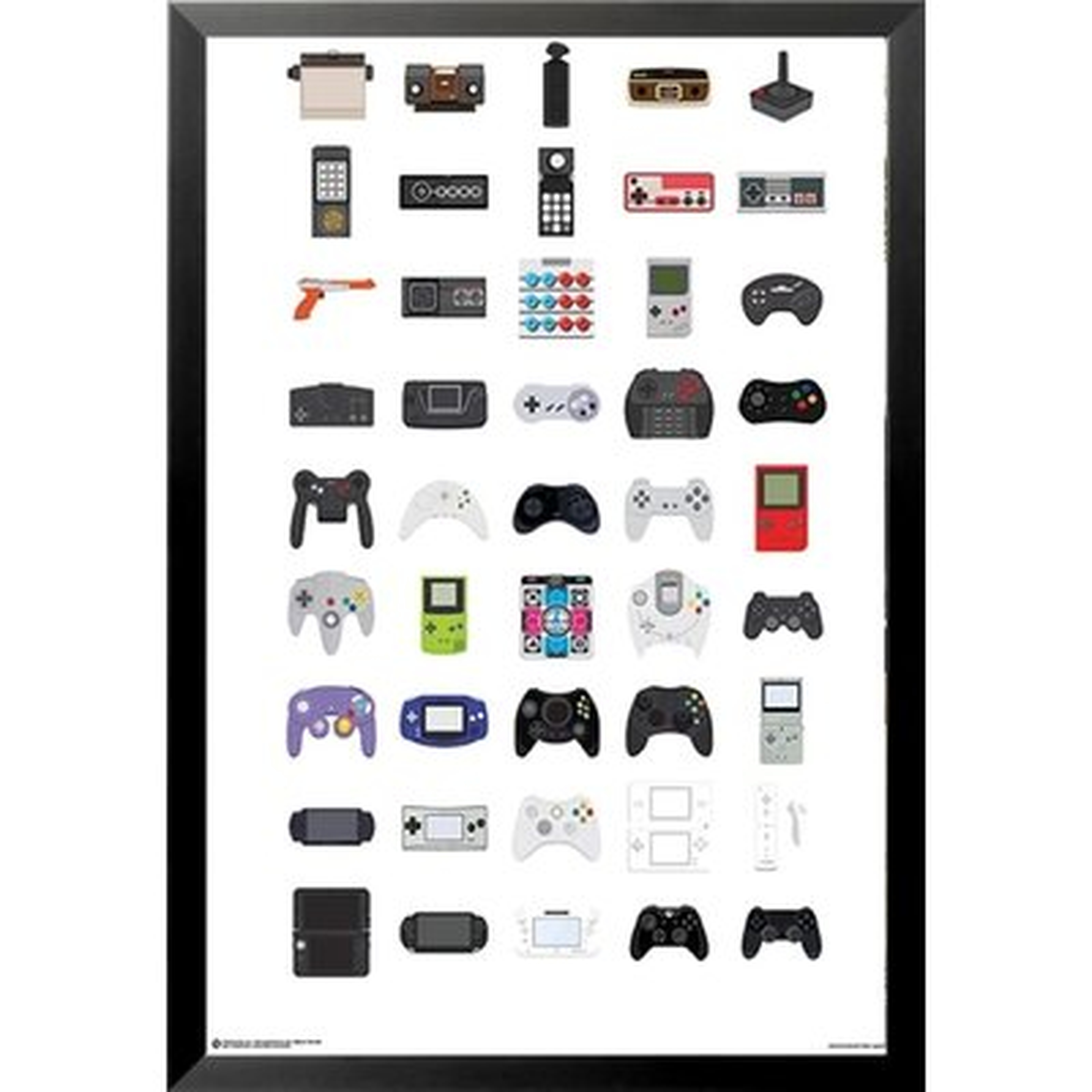 45 Video Game Controllers Gaming Gamer - Graphic Art Print - Wayfair