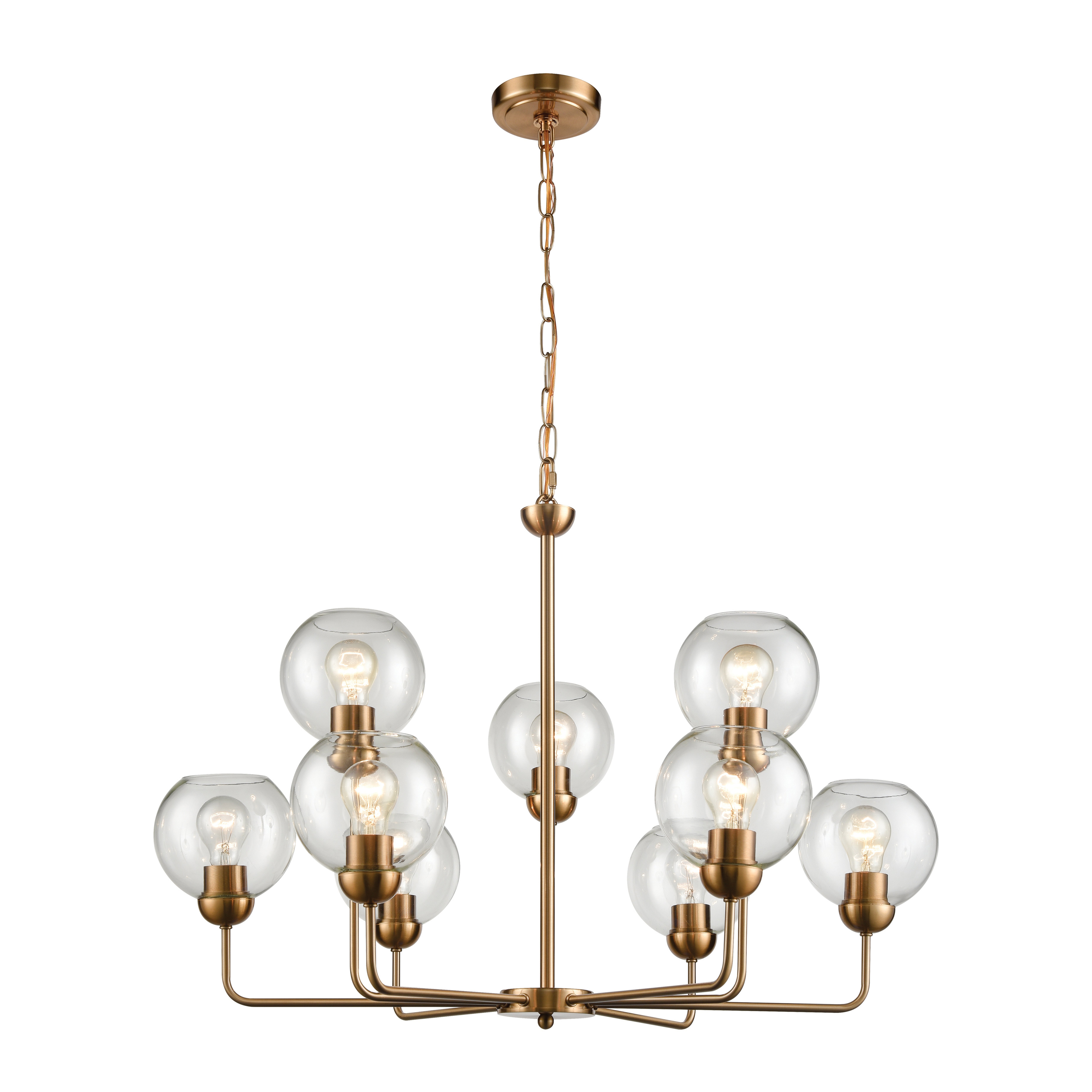 Astoria 32'' Wide 9-Light Chandelier - Satin Gold - Elk Home