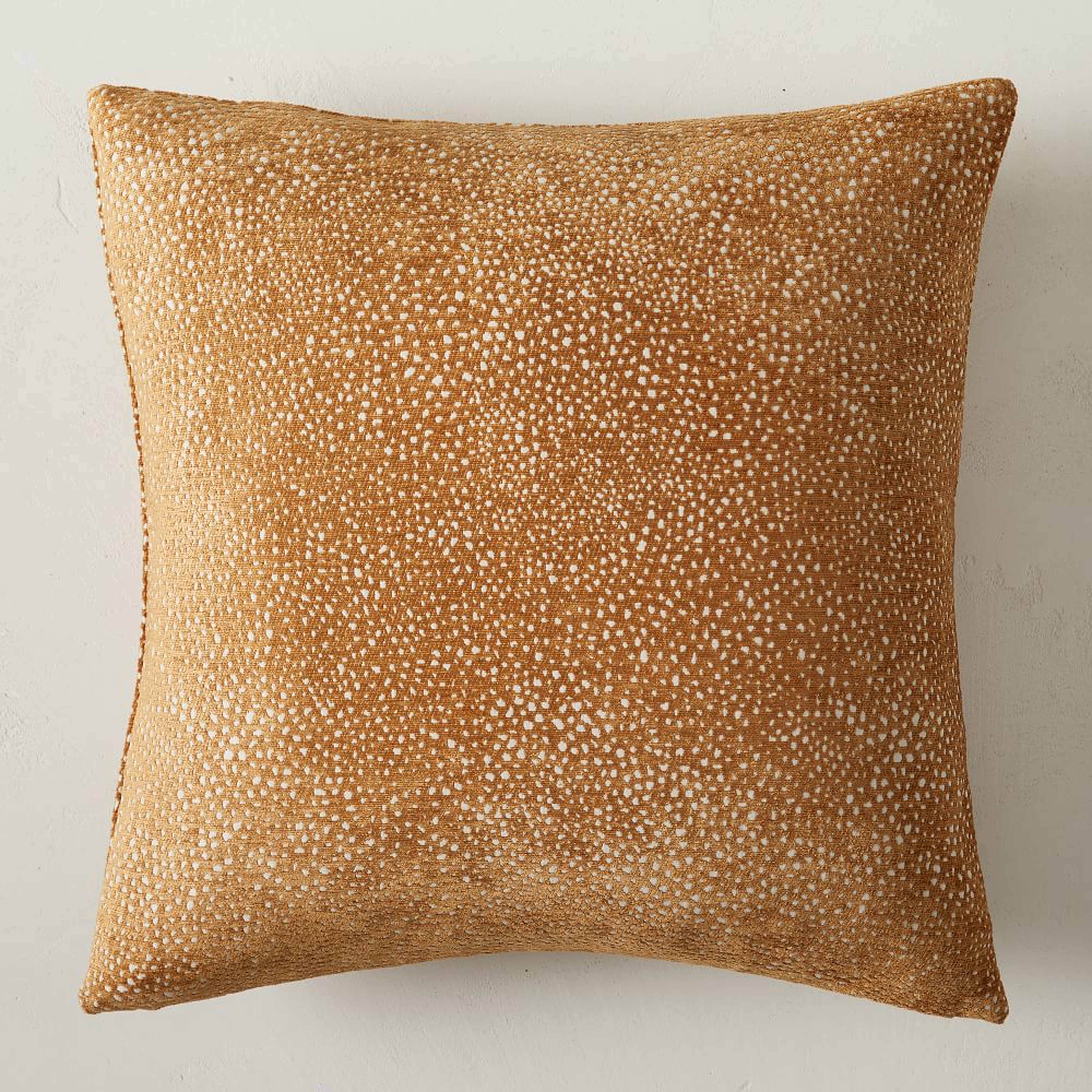 Dotted Chenille Jacquard Pillow Cover, 20"x20", Golden Oak - West Elm