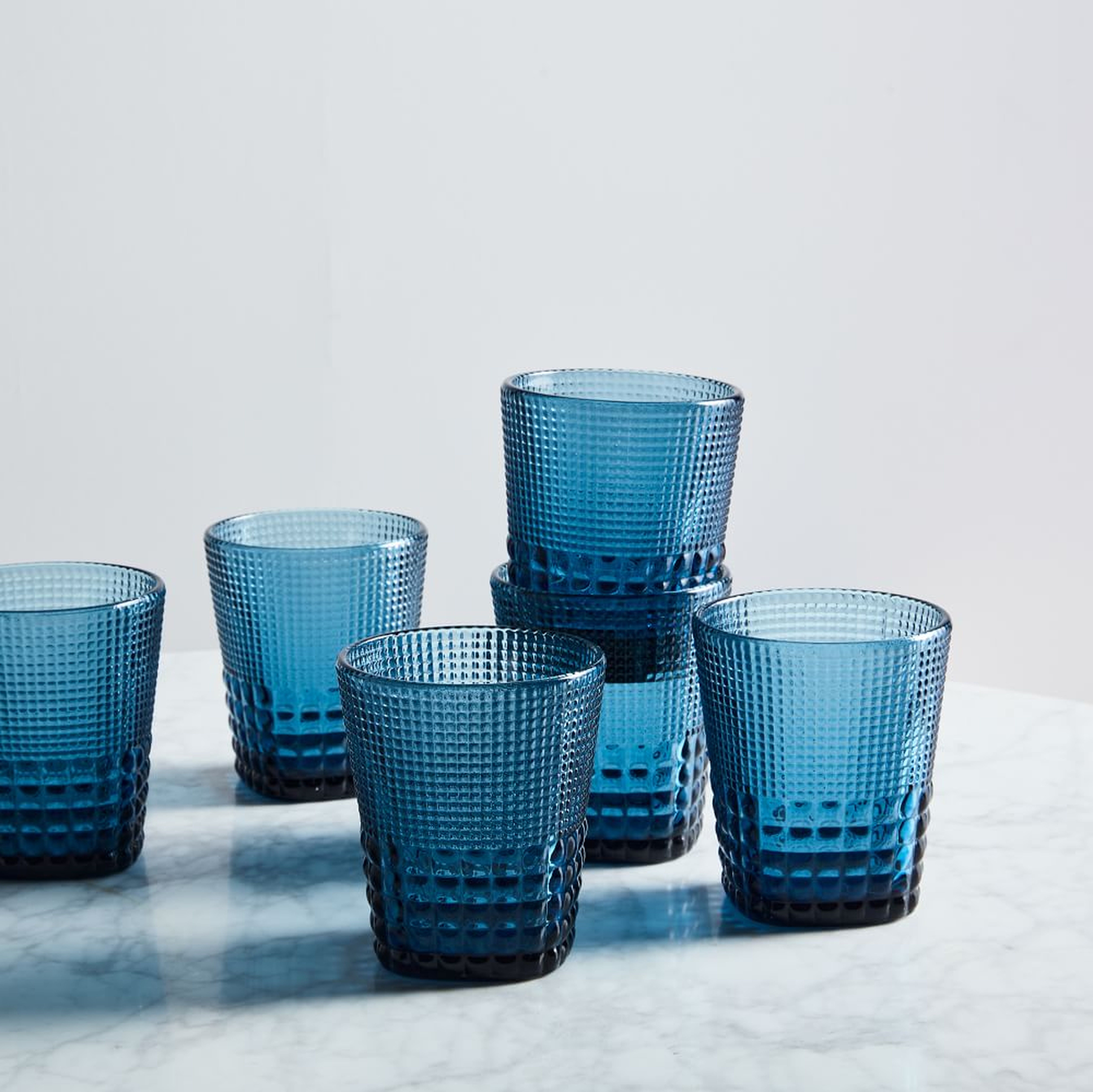 Malcolm Drinking Glass, Short, Cornflower, 11.5 oz, Set of 6 - West Elm