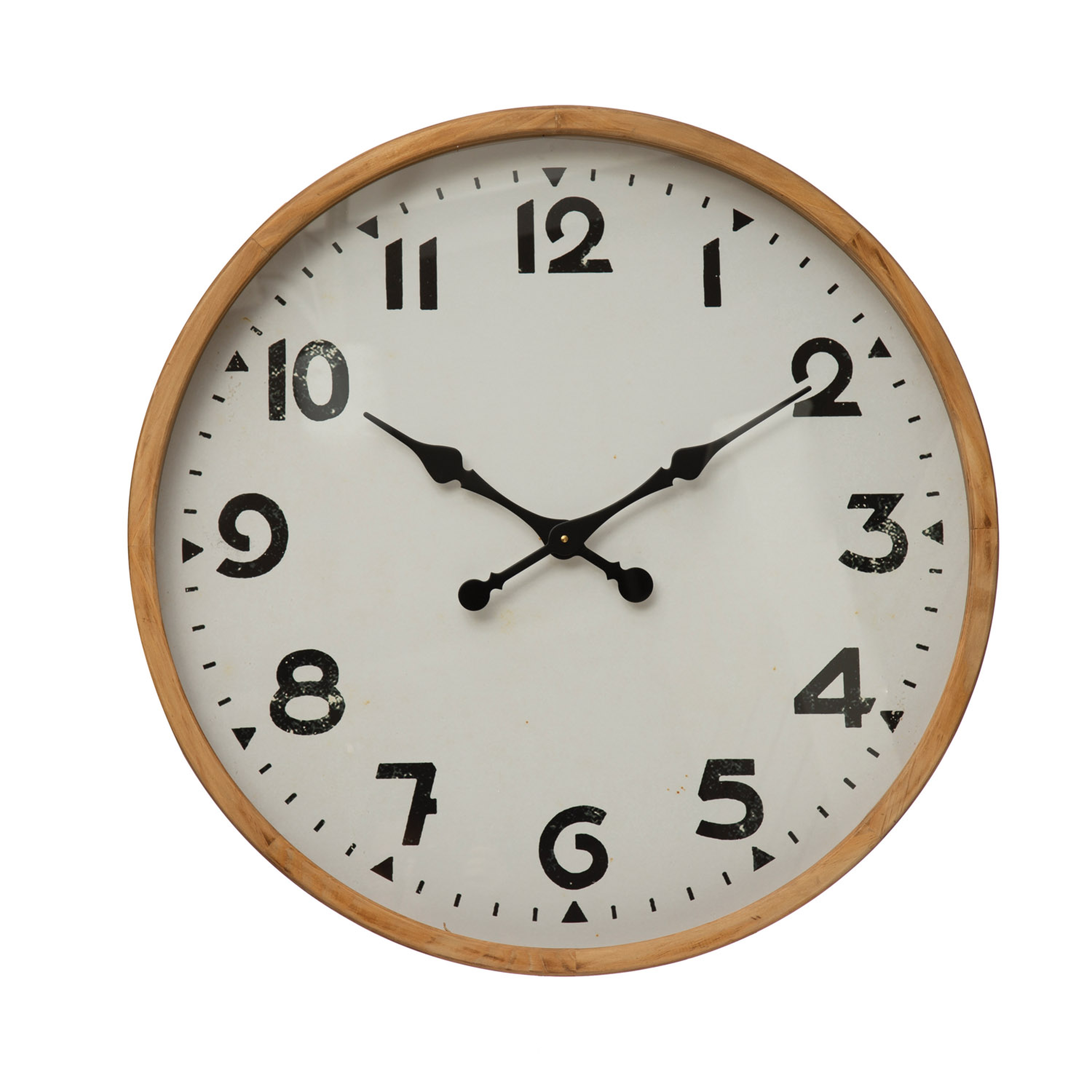 Fir Wood and Metal Wall Clock - Creative Co-Op