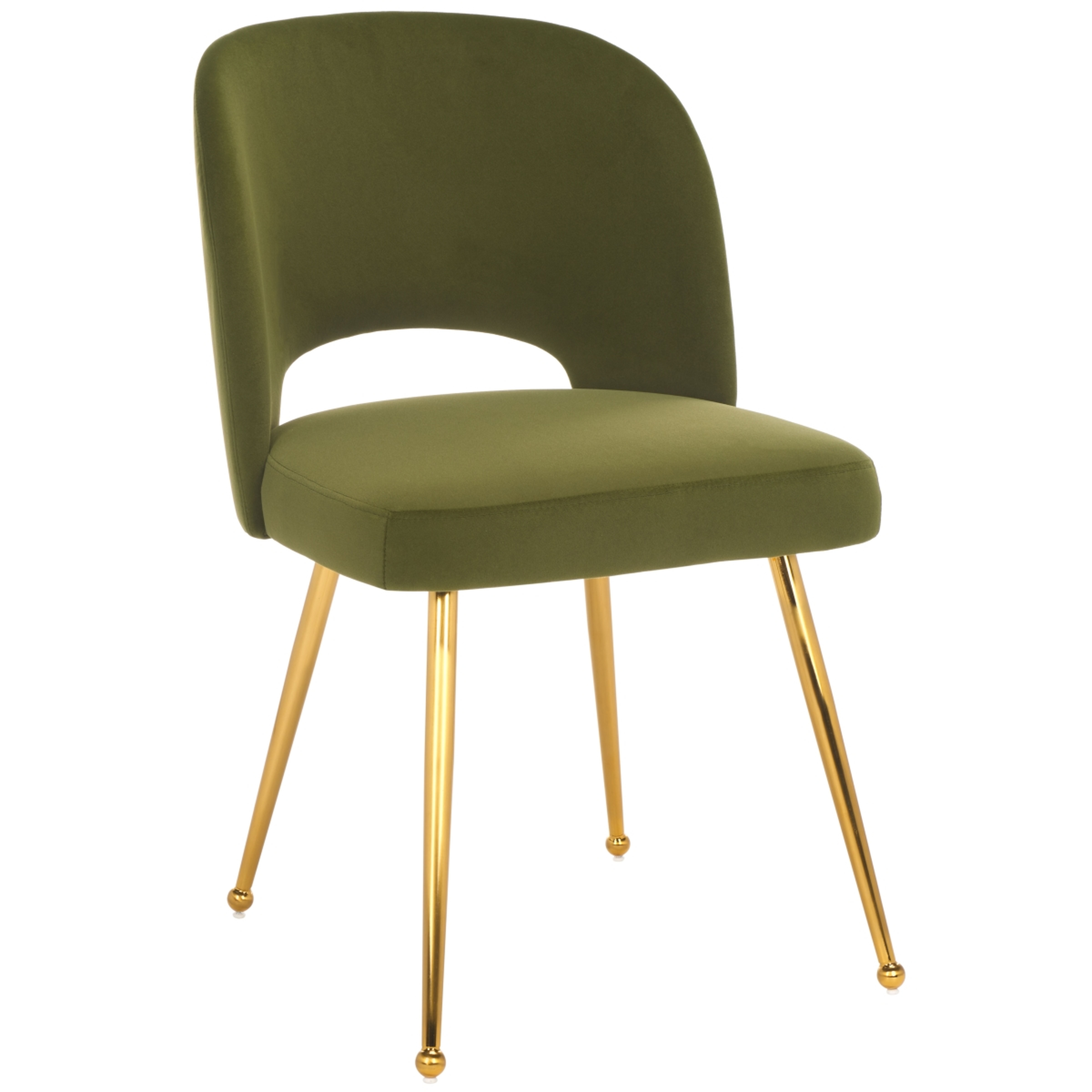 Aspyn Dining Chair - Olive / Brushed Gold - Safavieh - Safavieh