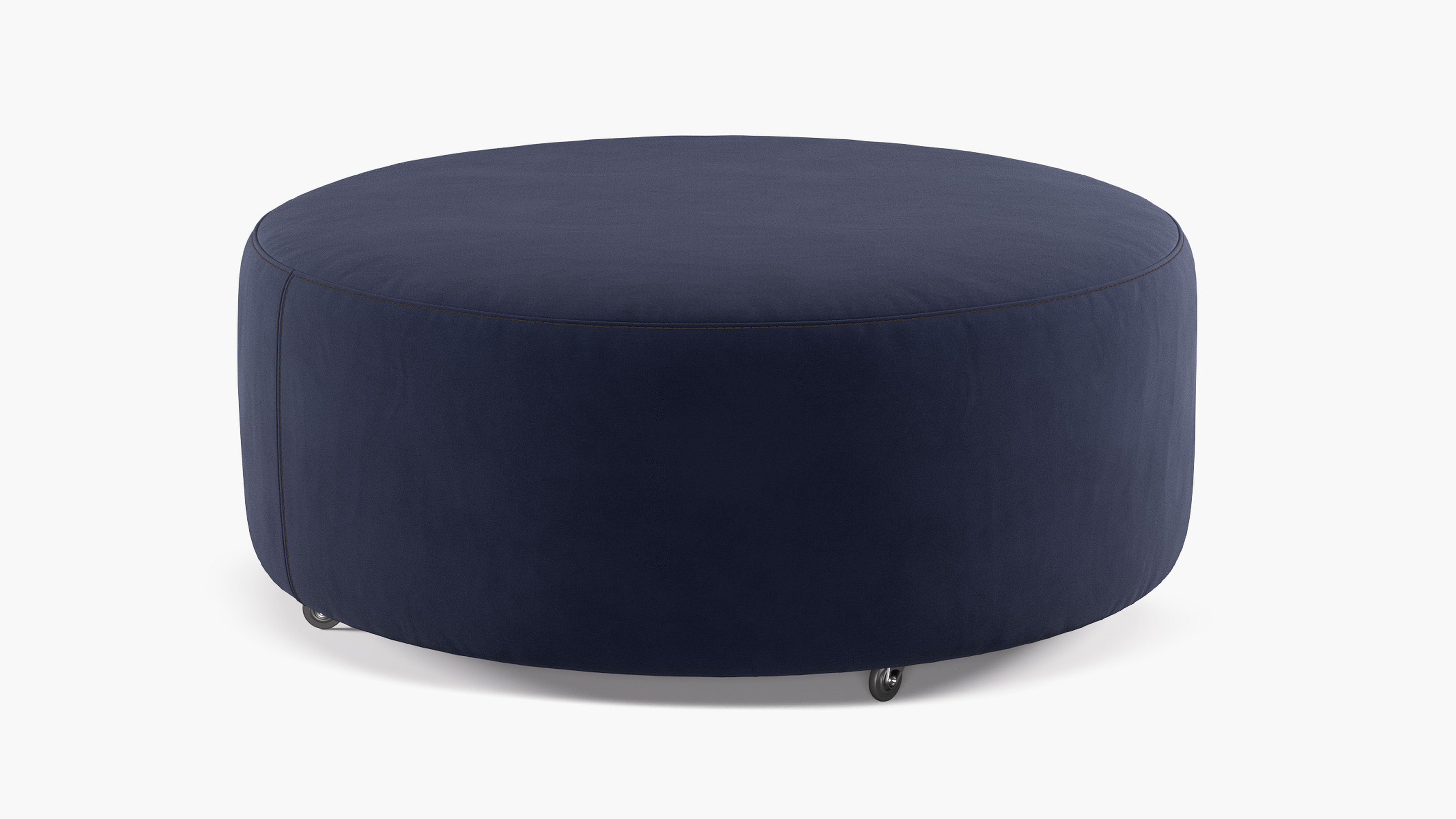 Round Cocktail Ottoman, Navy Classic Velvet - The Inside