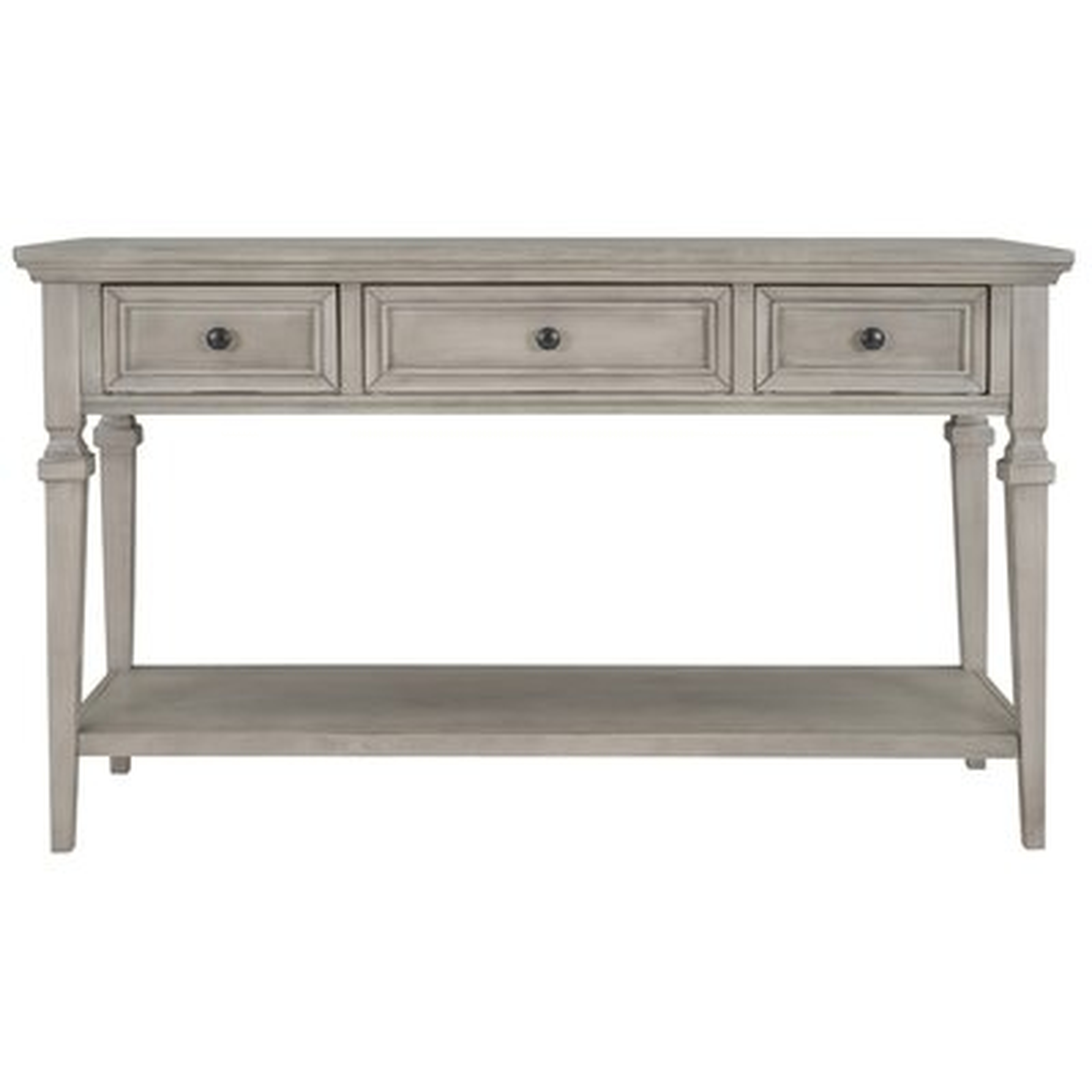 Classic Retro Style Console Table With Three Top Drawers And Open Style Bottom Shelf Pine Wooden Frame And Legs Easy Assembly Gray Wash - Wayfair