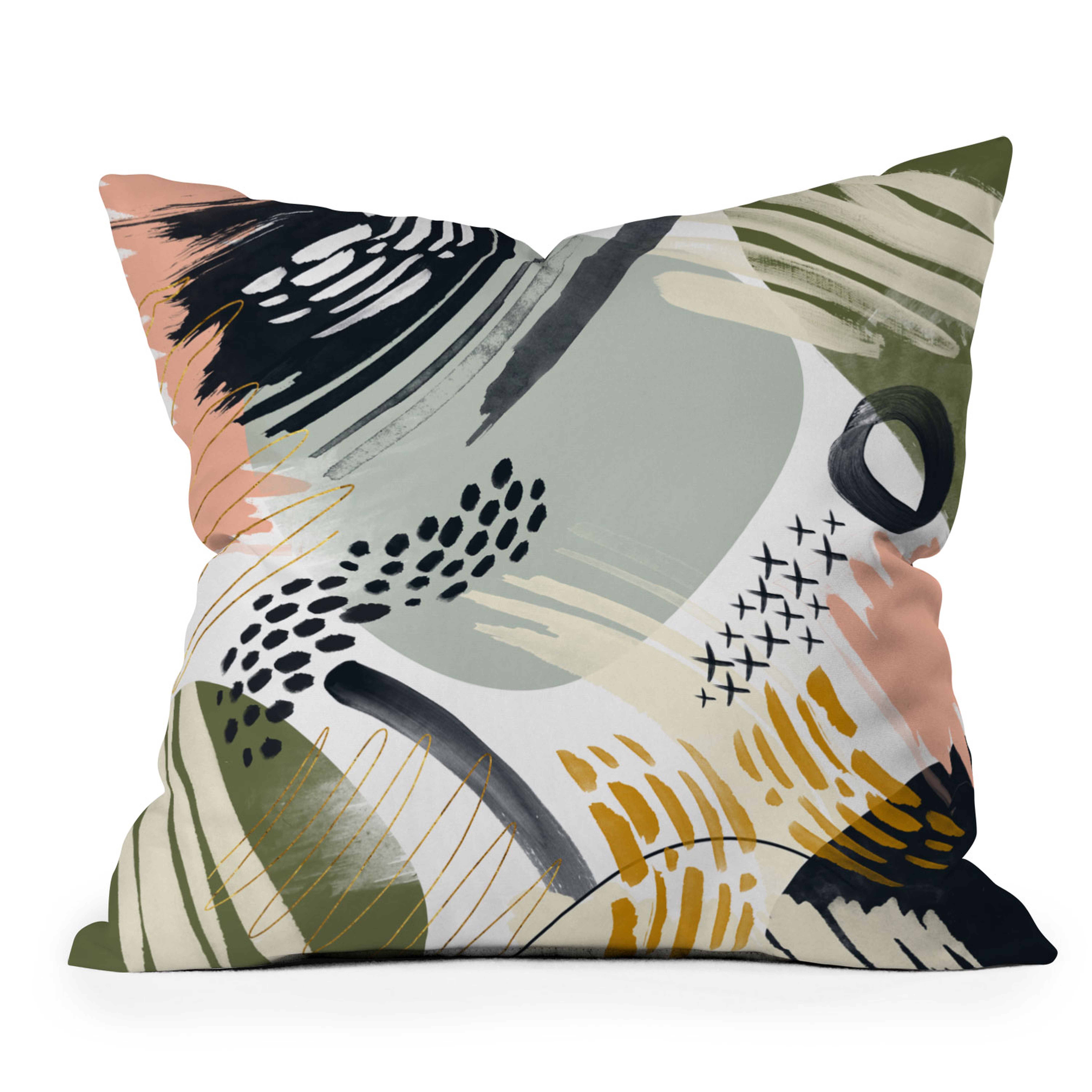Abstract Autumn Season by Marta Barragan Camarasa - Outdoor Throw Pillow 18" x 18" - Deny Designs