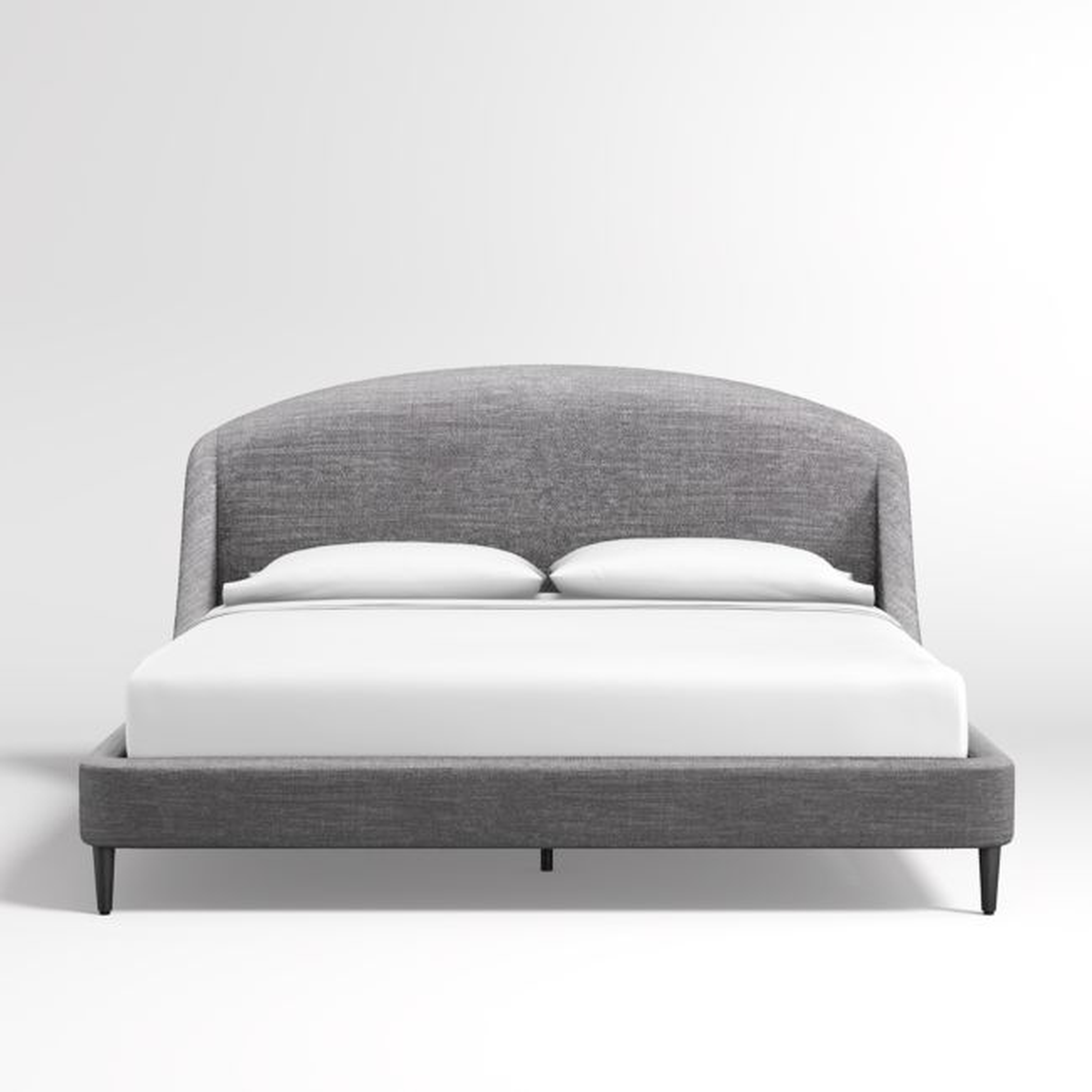 Lafayette Charcoal Upholstered King Bed without Footboard - Crate and Barrel