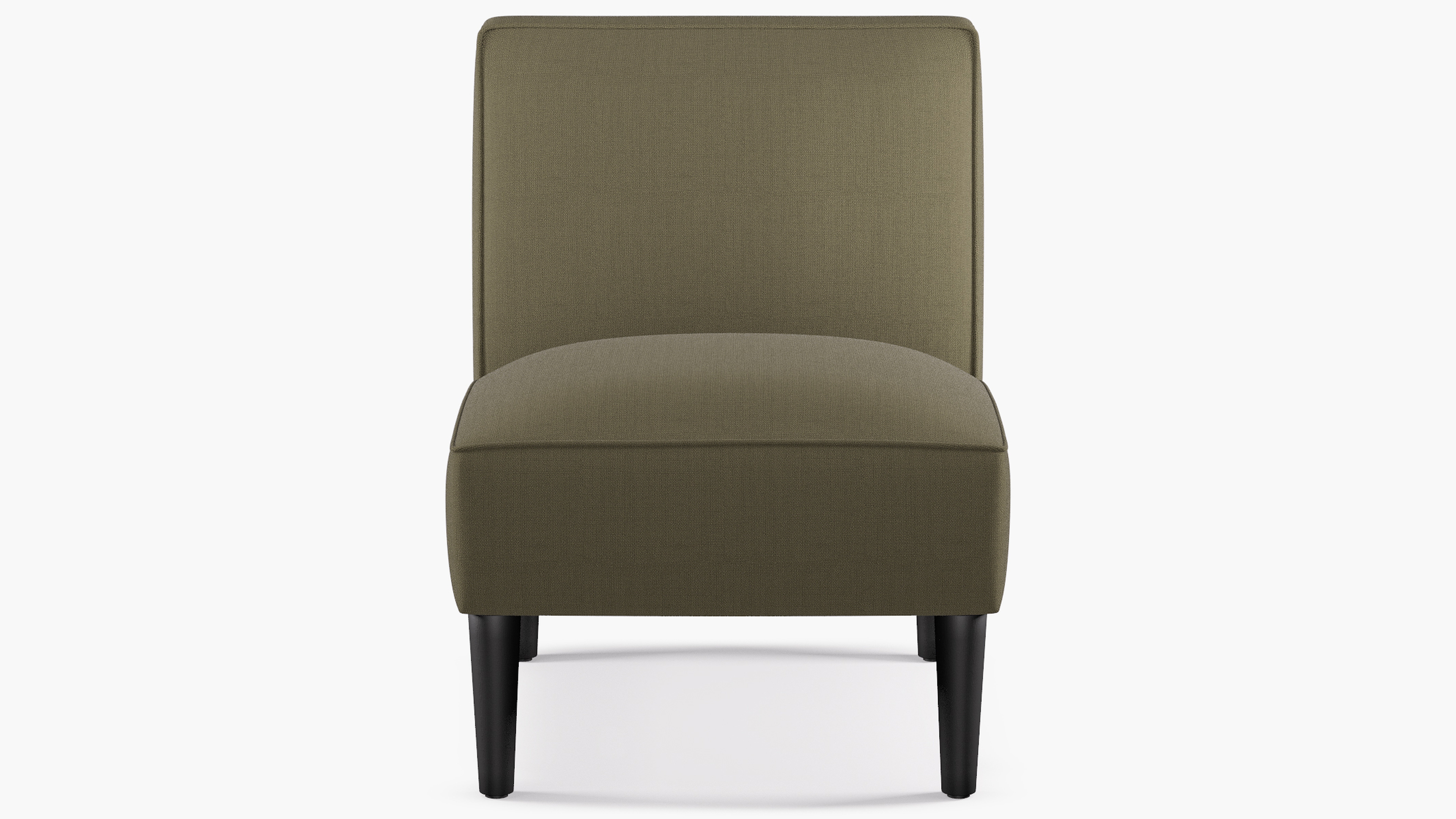 Mid-Century Accent Chair, Olive Linen, Black - The Inside