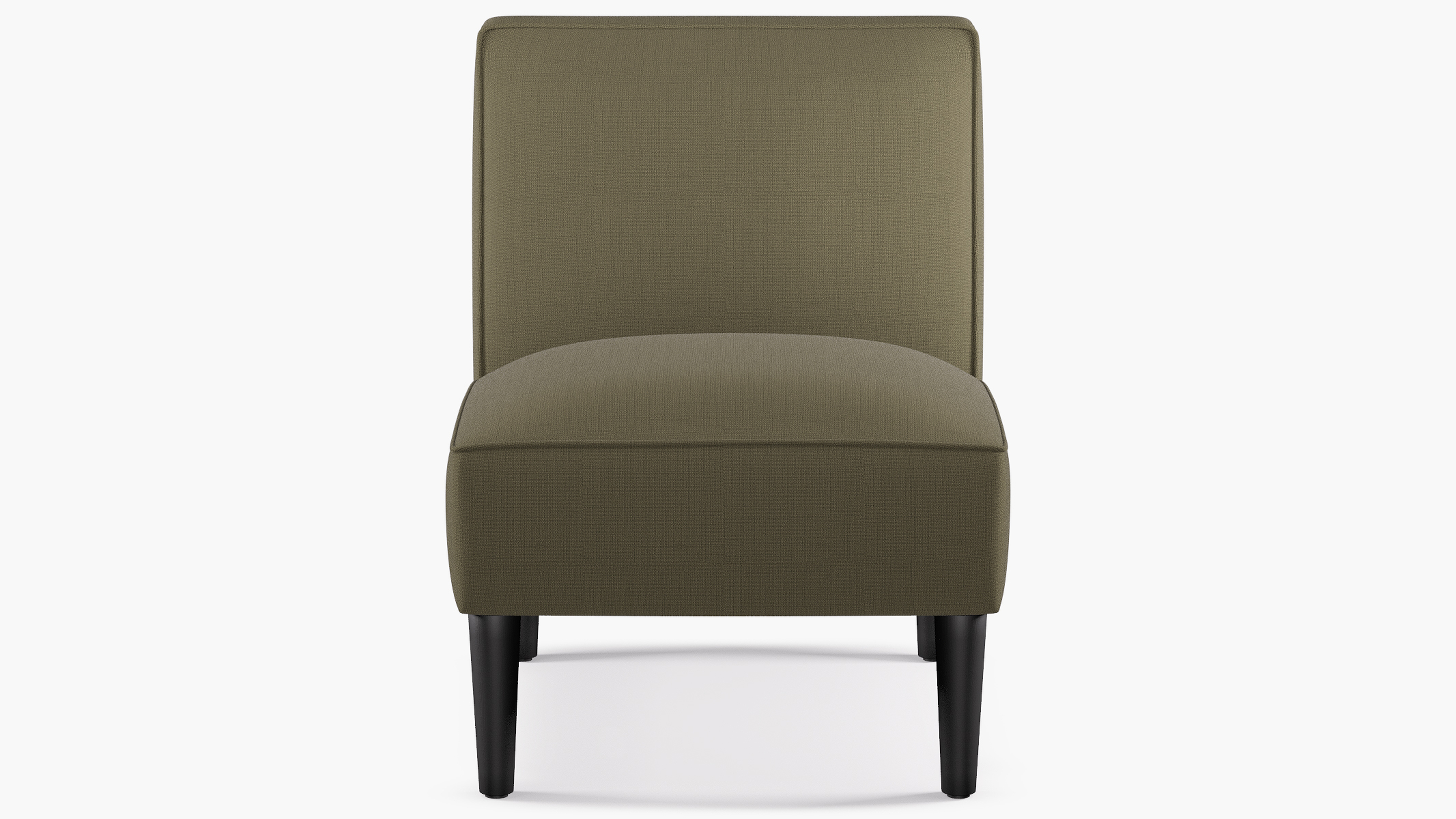 Mid-Century Accent Chair, Olive Linen, Black - The Inside