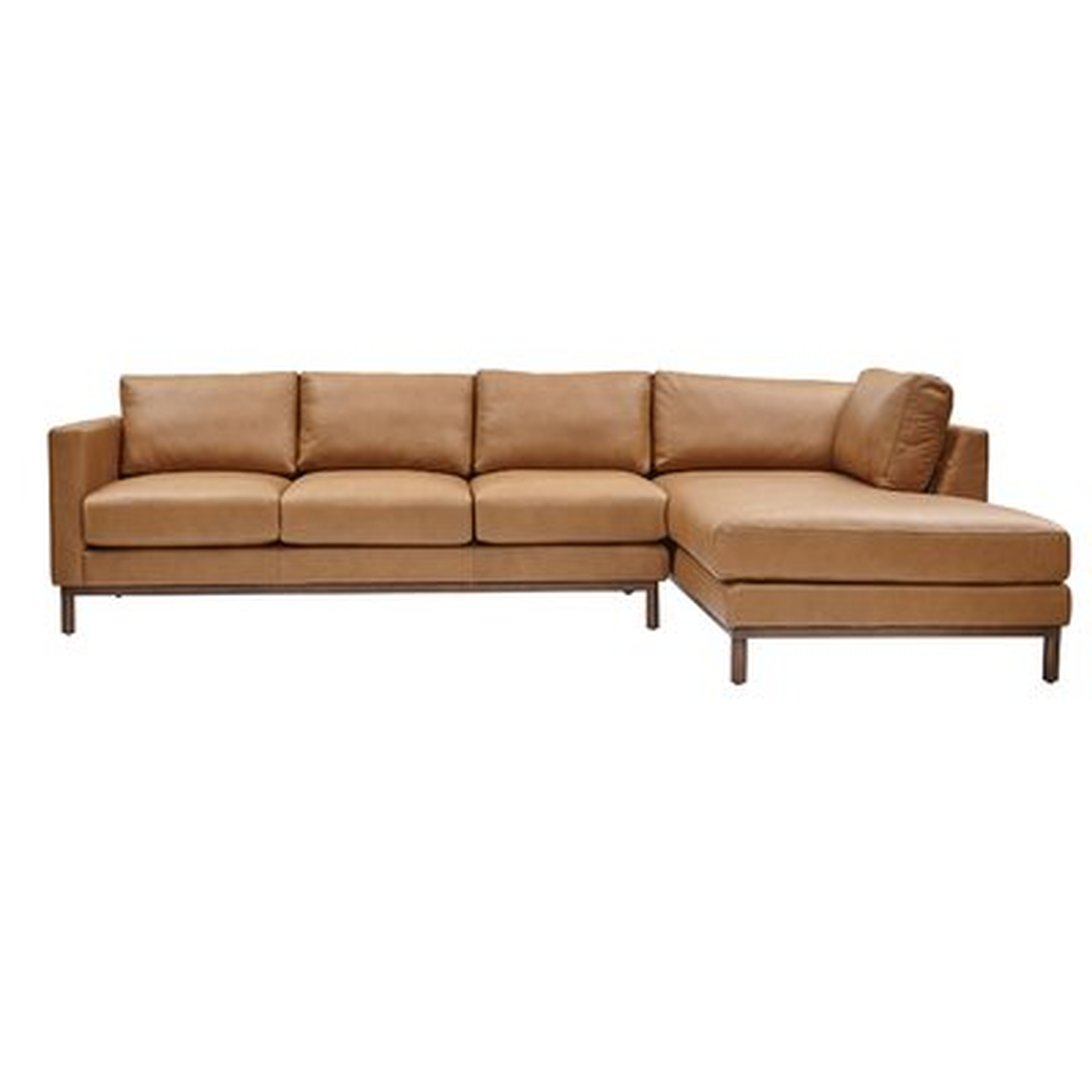 Eshan Leather 115" Right Hand Facing Sectional - Wayfair