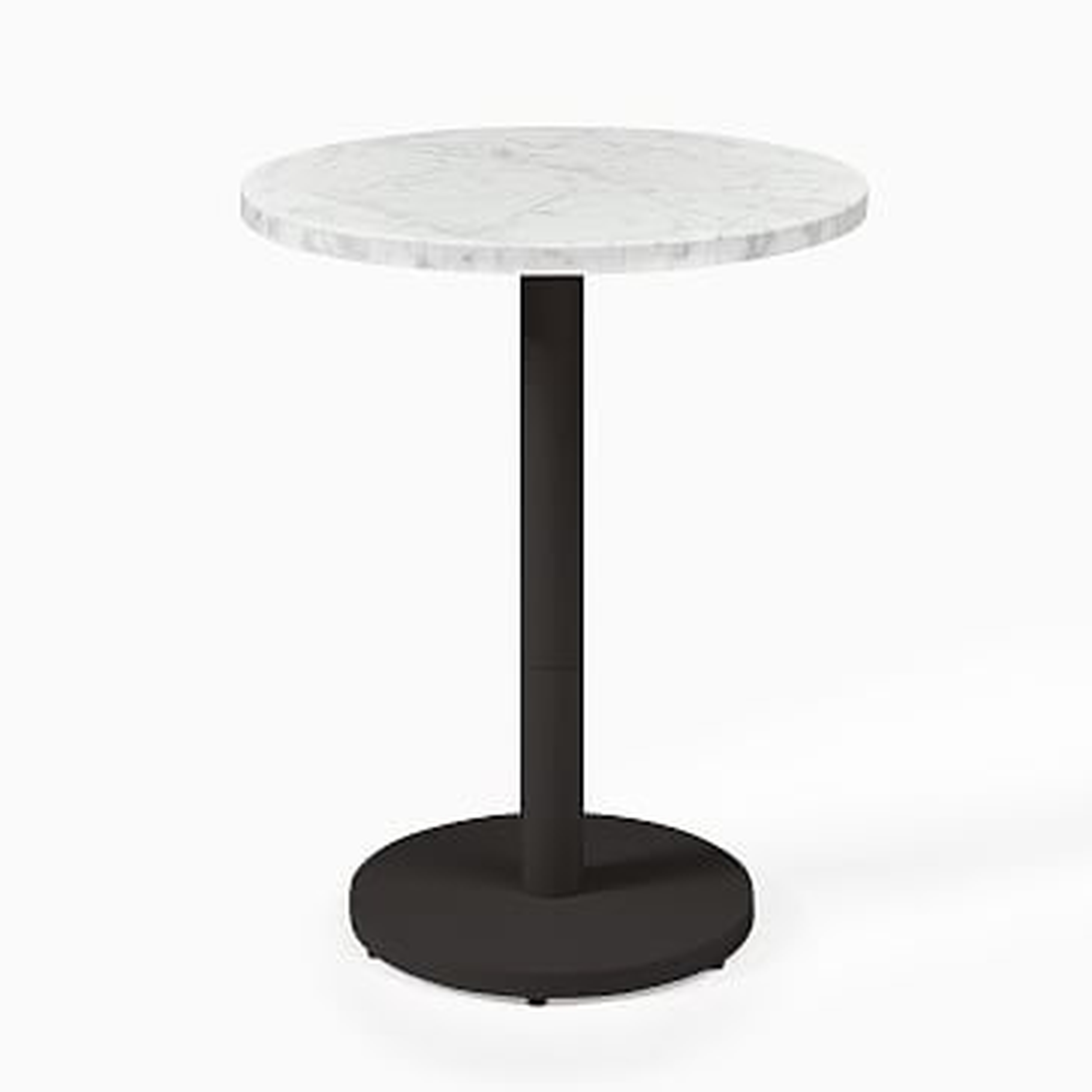 White Marble Round Bistro Table, 24", Orbit Dining, Bronze - West Elm
