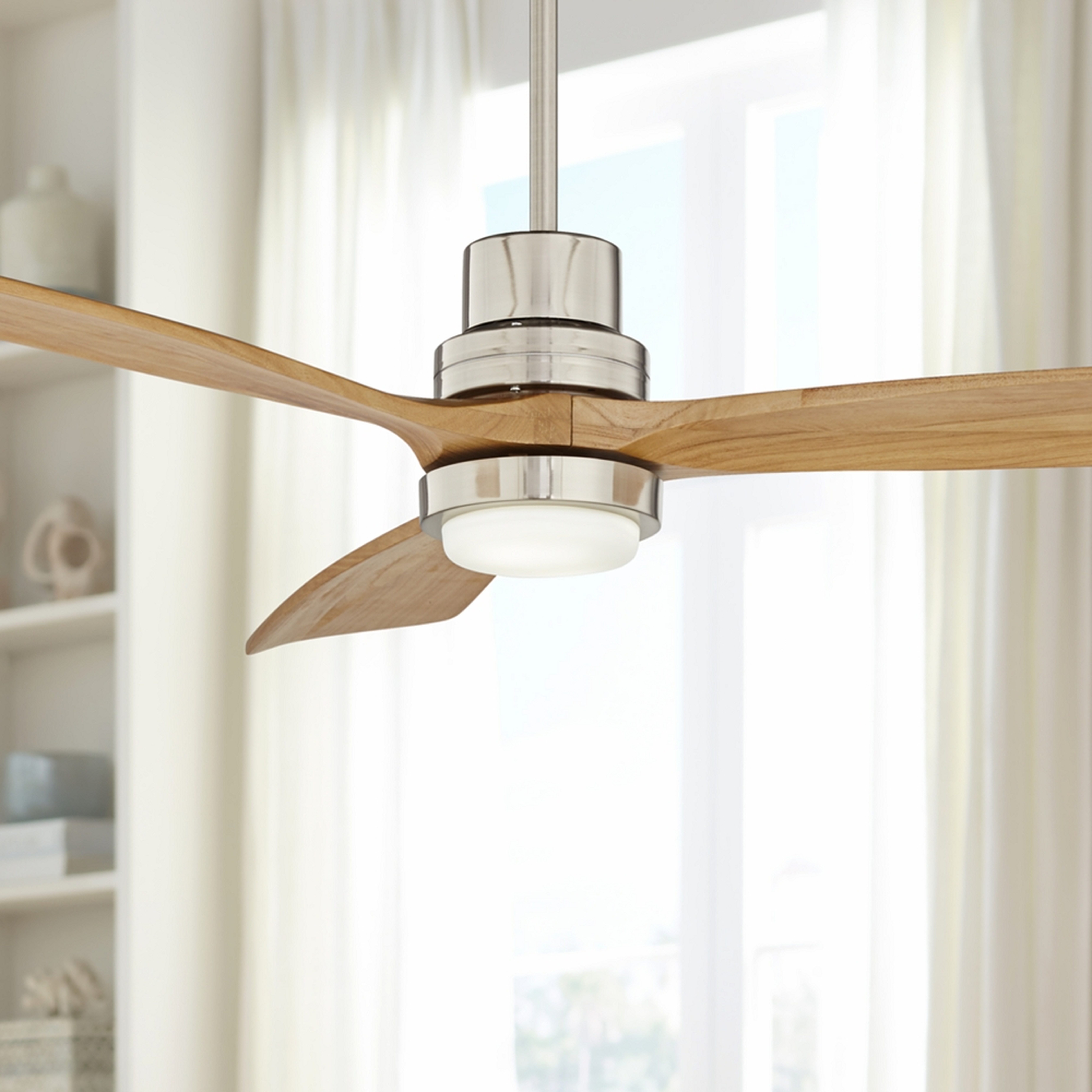 52" Casa Delta-Wing Brushed Nickel Natural LED Fan - Lamps Plus
