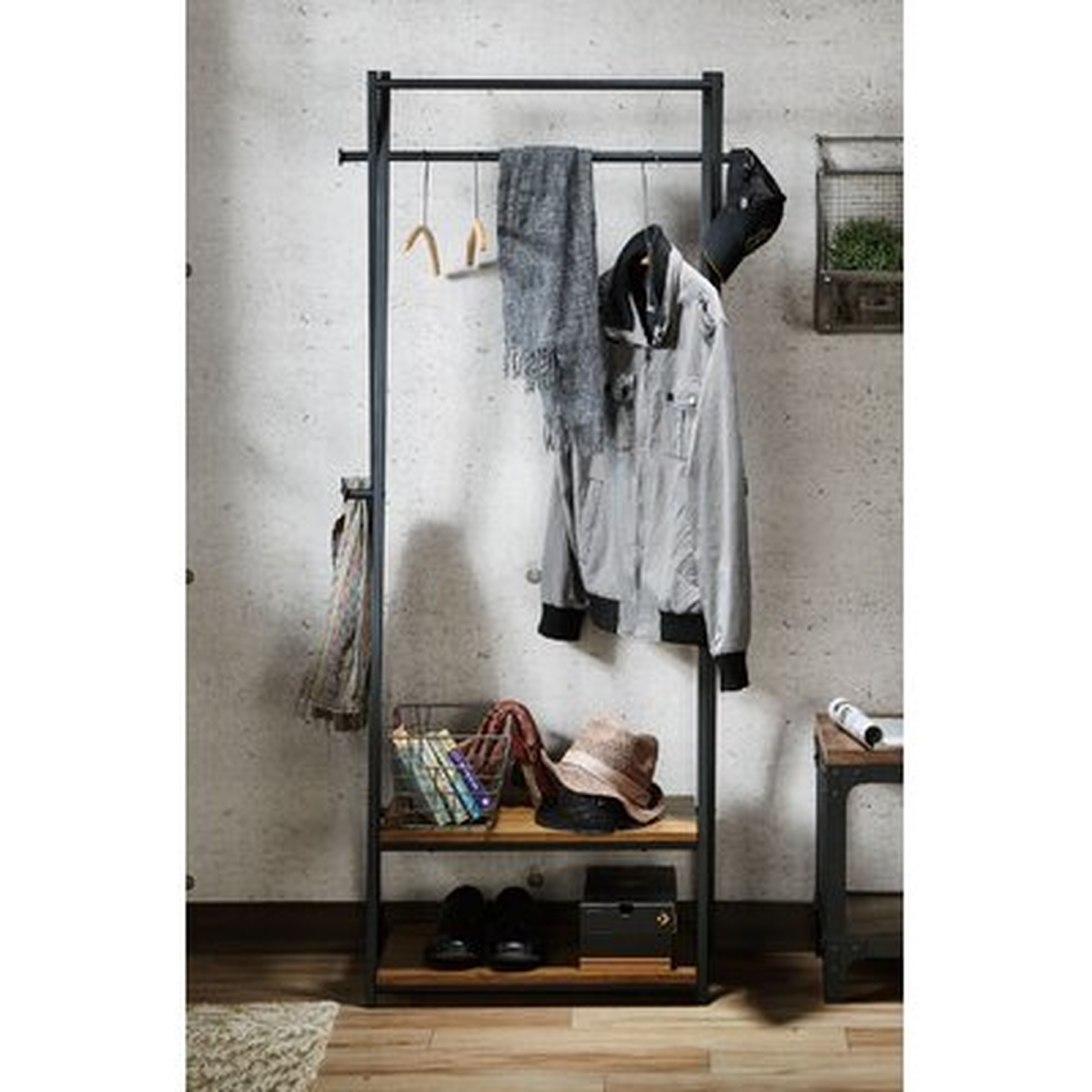 Kenedy Coat Rack With Storage - Wayfair
