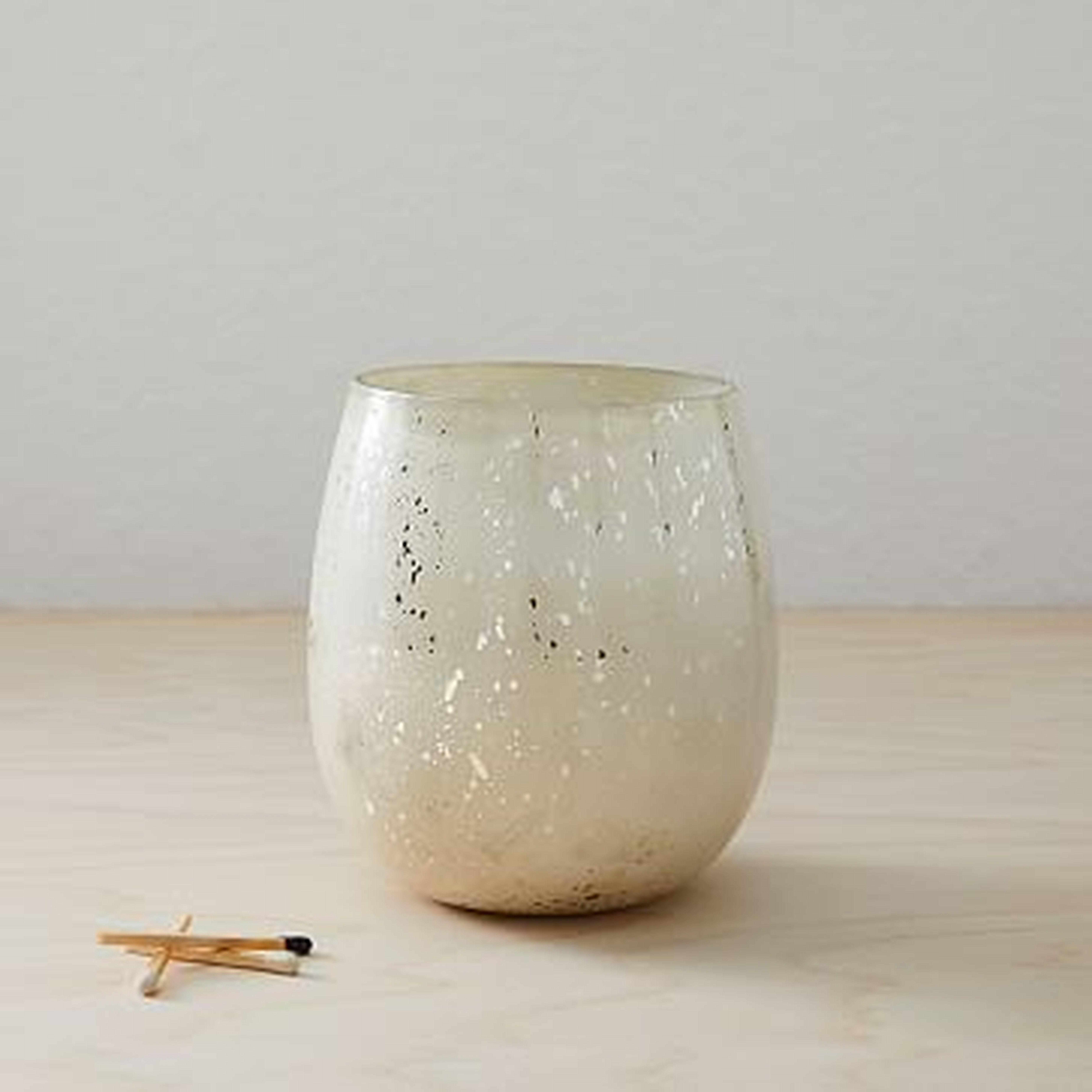 Soft Mercury Candle, Small, Round, Soft Silver - West Elm