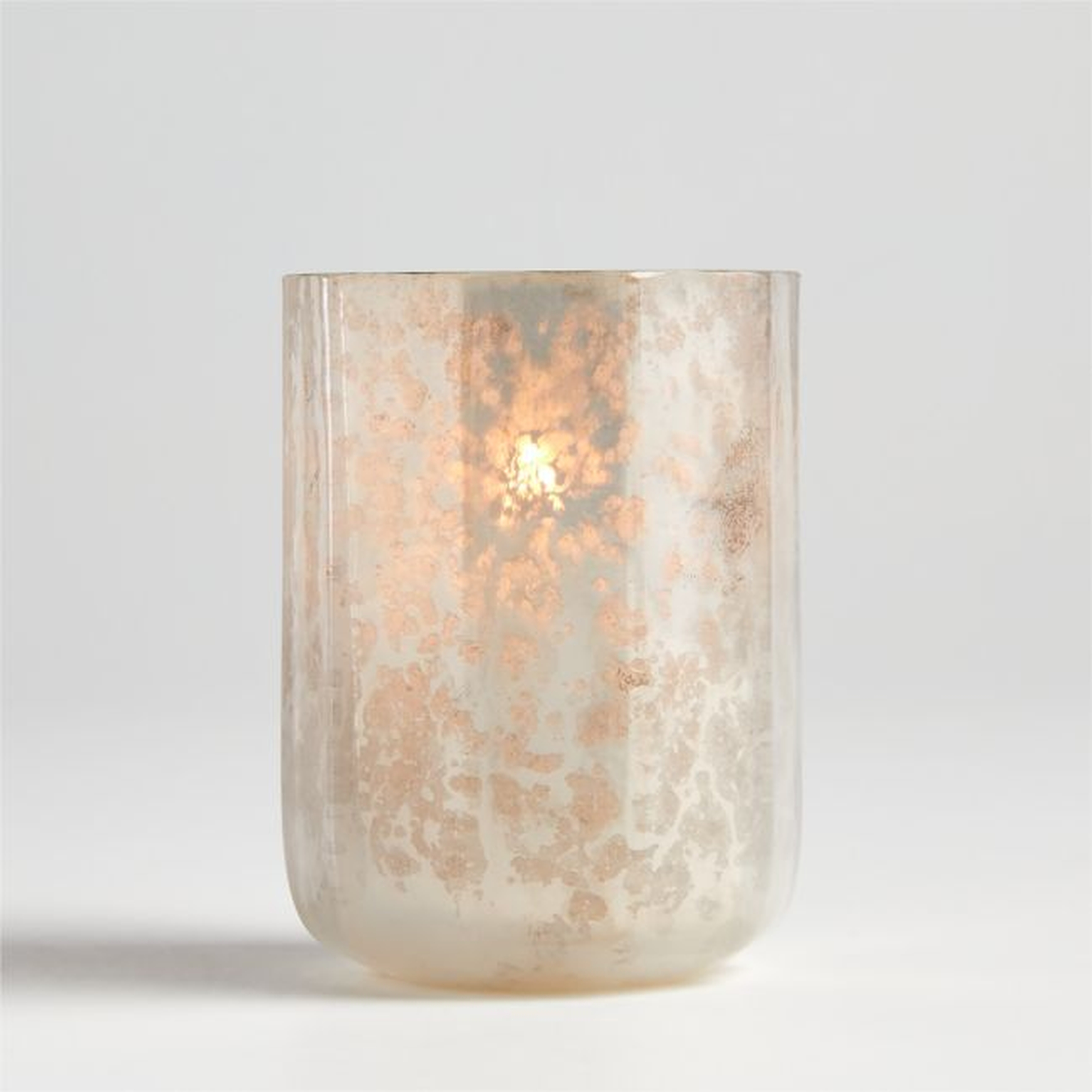 Cumulus White Mercury Glass Tealight Candle Holder - Crate and Barrel