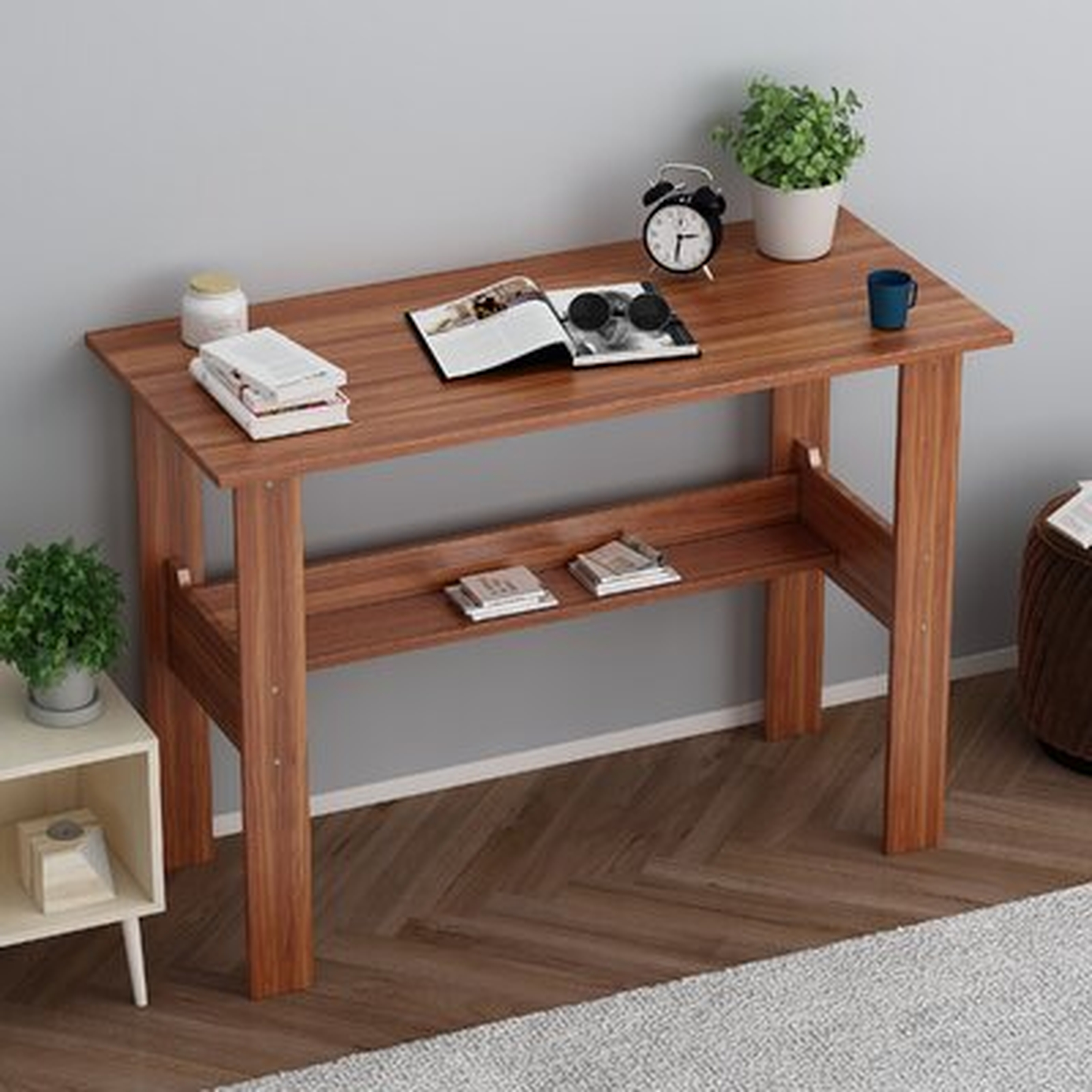 Computer Desk With Bookshelf, Large Space, MDF Durable Board, Environmental Paint, Stable Design For Home Office - Wayfair