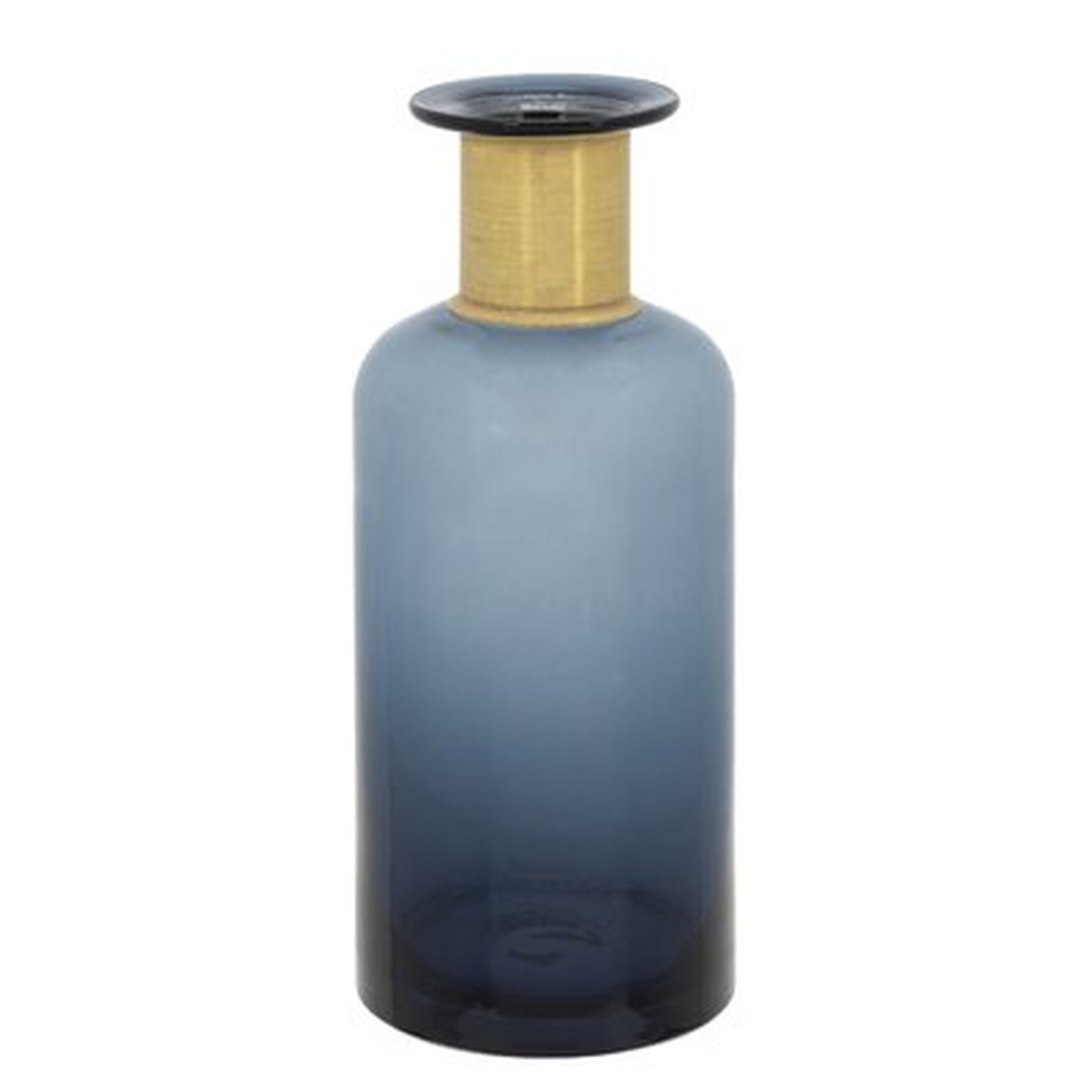 Rutz Blue/Gold Glass Table Vase - Wayfair
