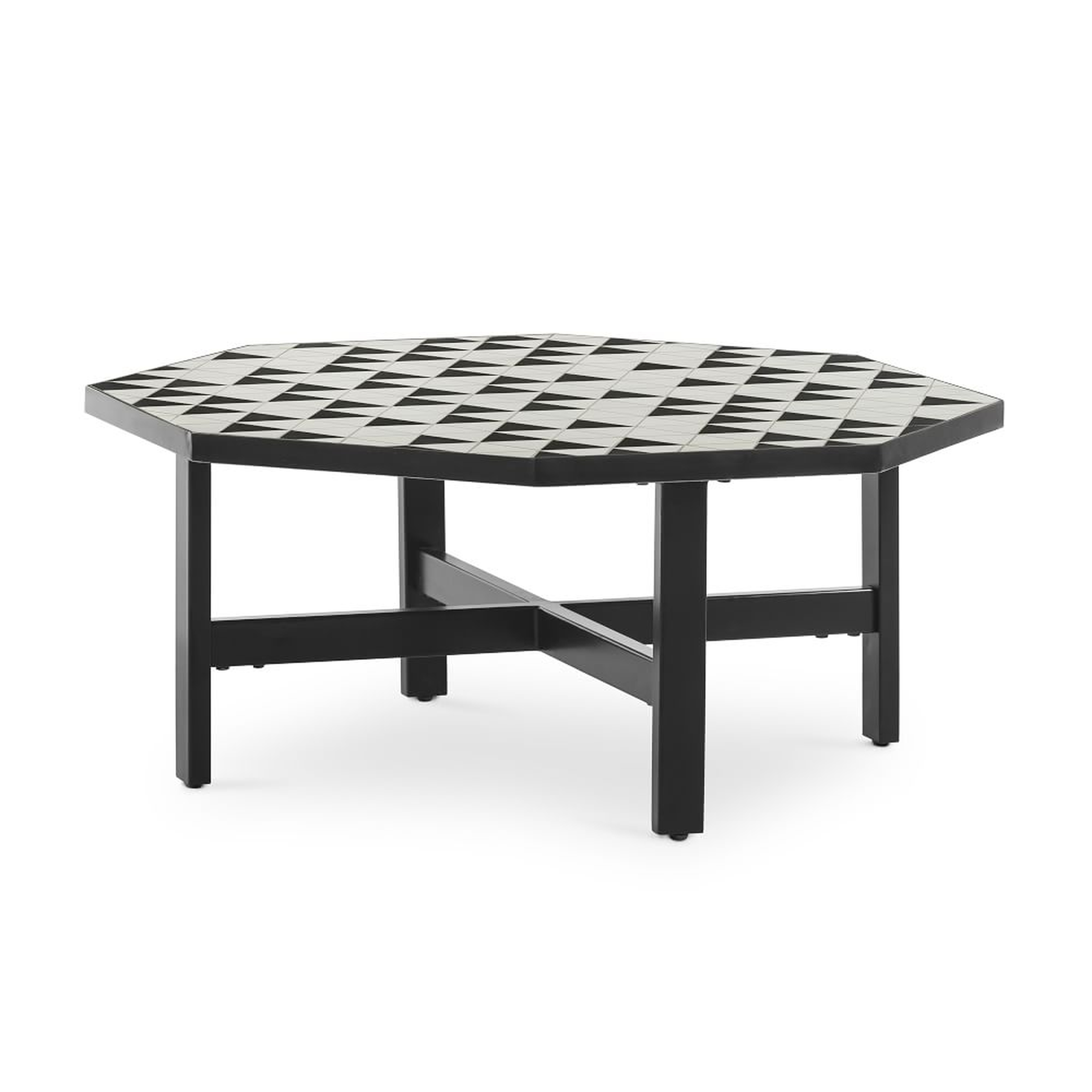 Black & White Tile Outdoor Coffee Table - West Elm