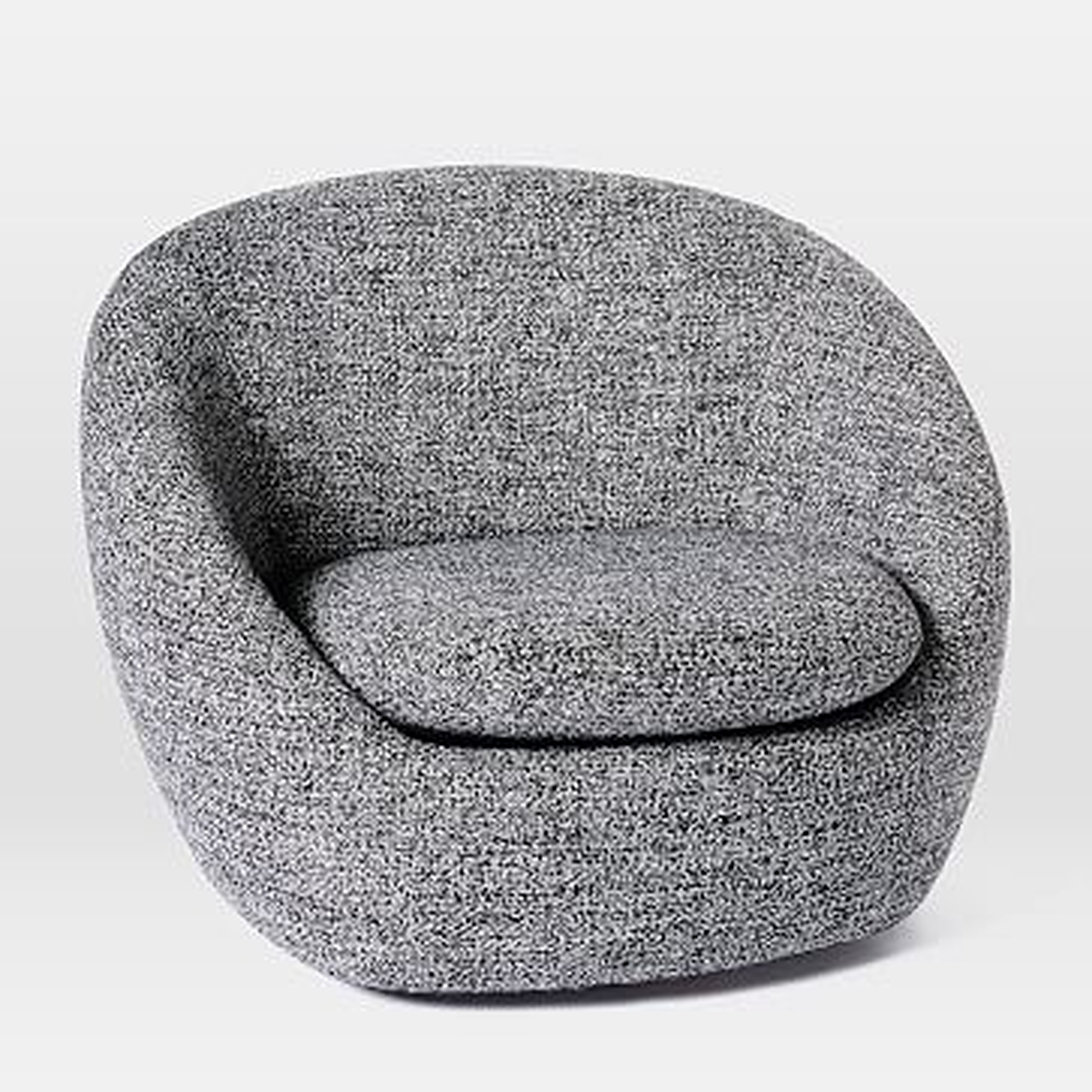 Cozy Swivel Chair, Chunky Melange, Charcoal, Set of 2 - West Elm
