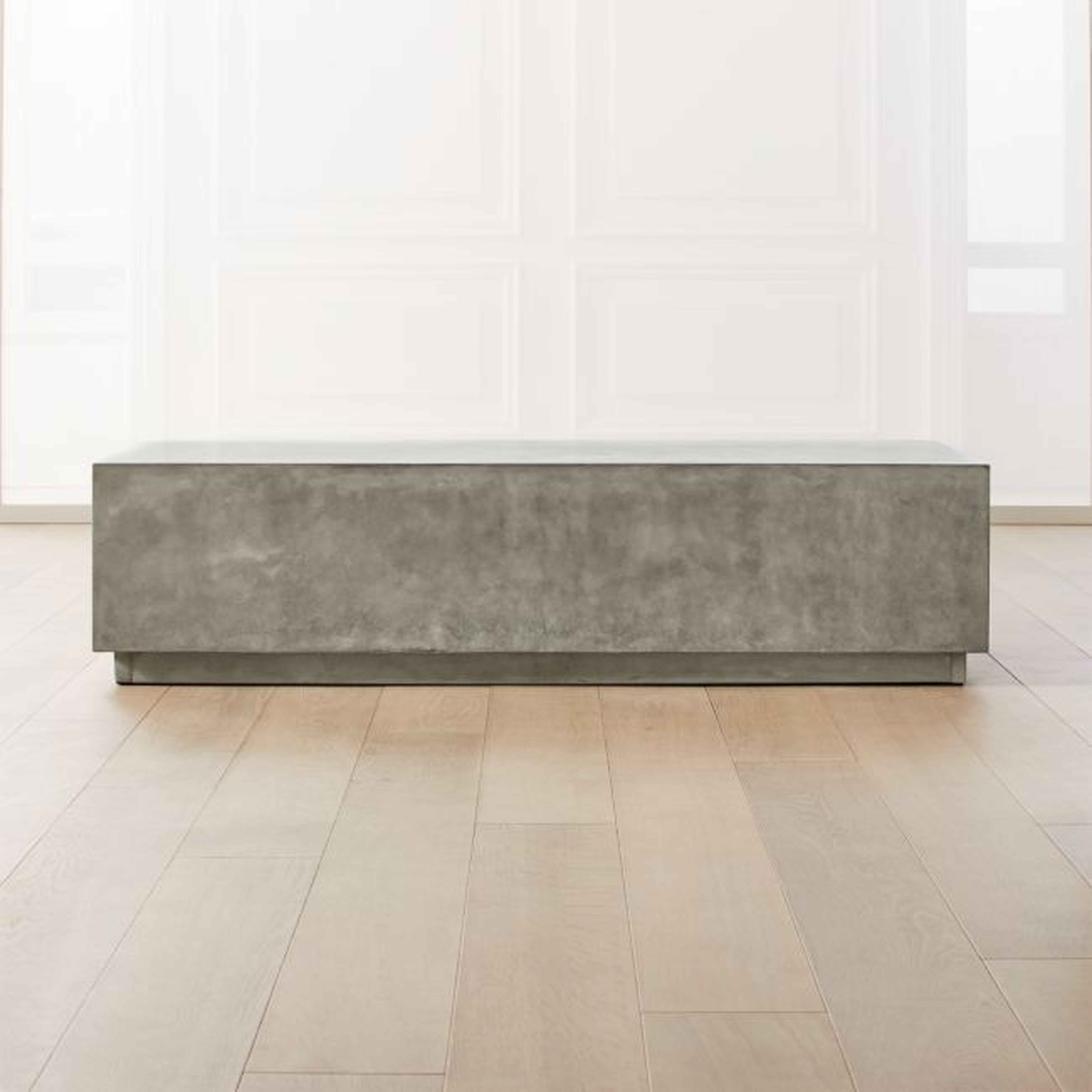 Matter Grey Cement Rectangle Coffee Table - CB2
