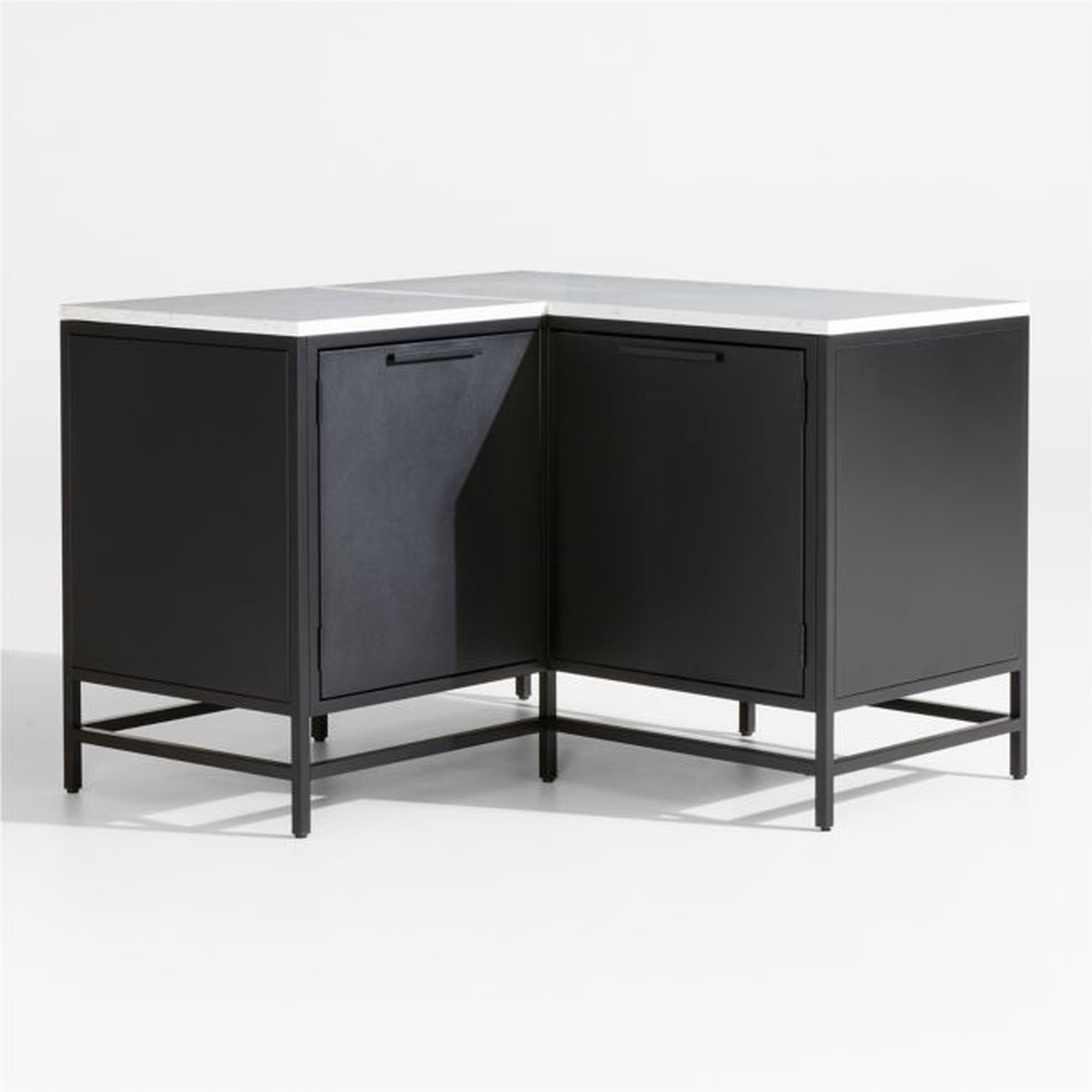 Alfresco Black Corner Outdoor Kitchen Cabinet Set - Crate and Barrel