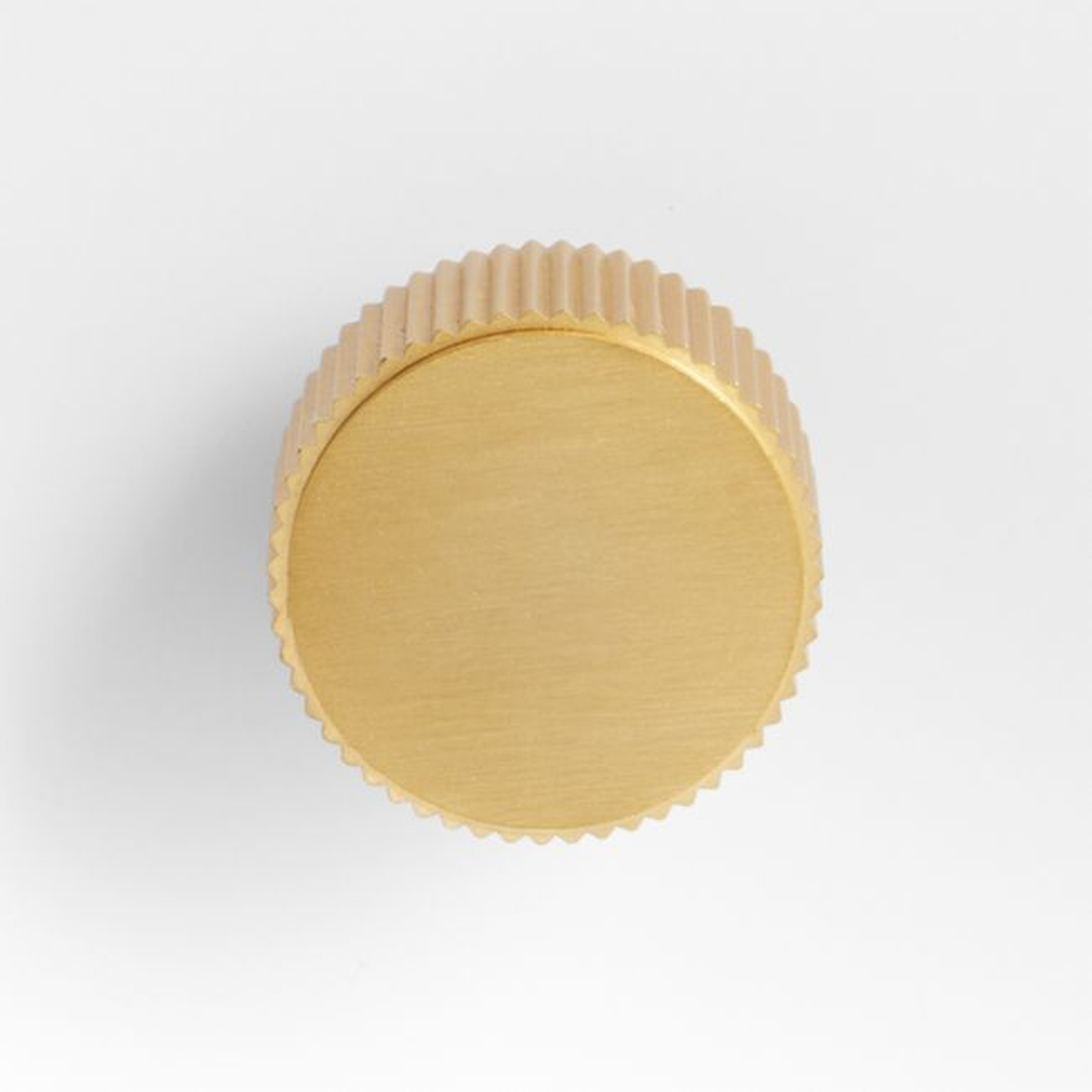 Modern Fluted Brushed Brushed Brass Cabinet Knob - Crate and Barrel