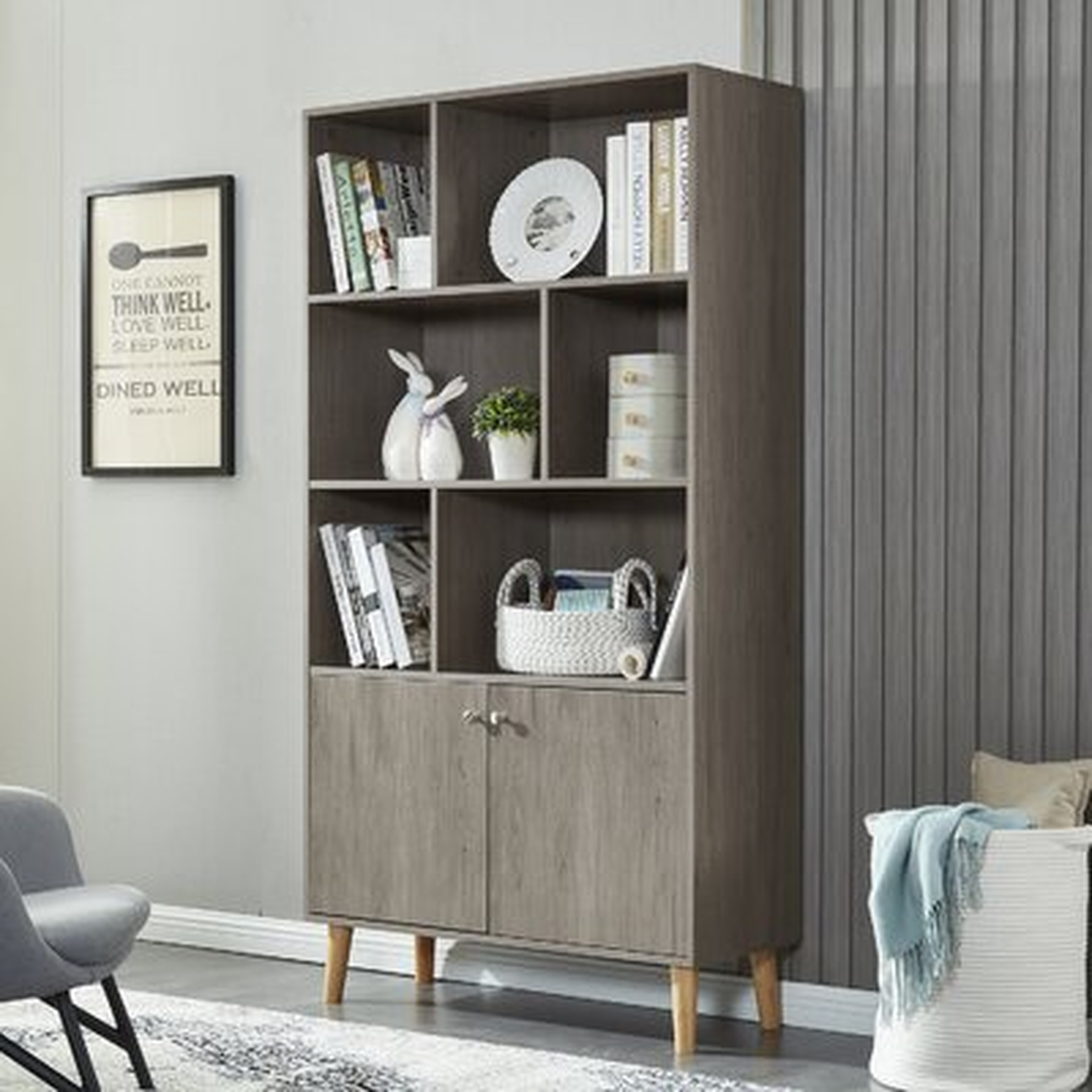 Bookcase With Doors, Coffee - Wayfair
