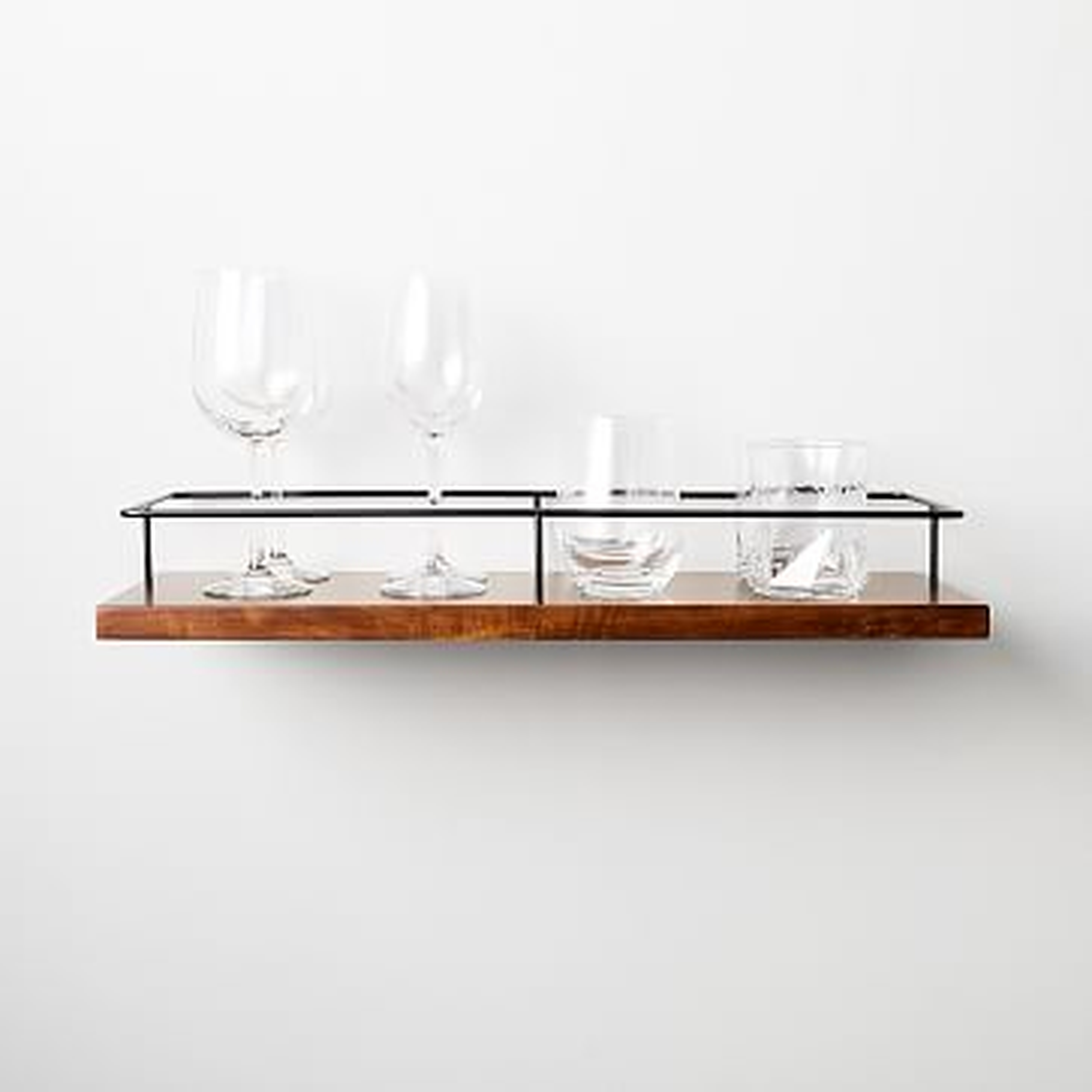 Metal Outline Wine Glass Shelf, Dark Bronze - West Elm