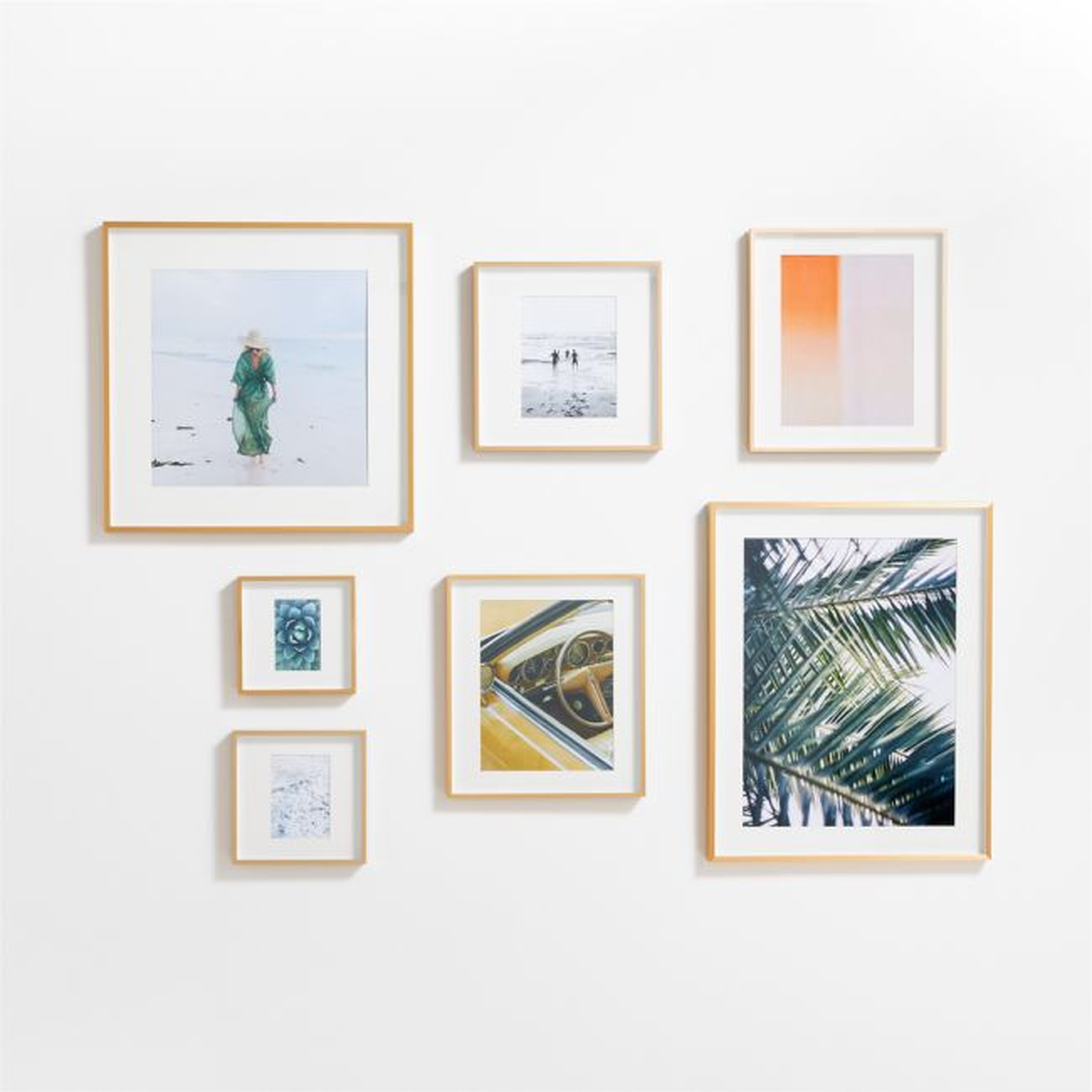 7-Piece Brushed Brass Gallery Wall Frame Set - Crate and Barrel