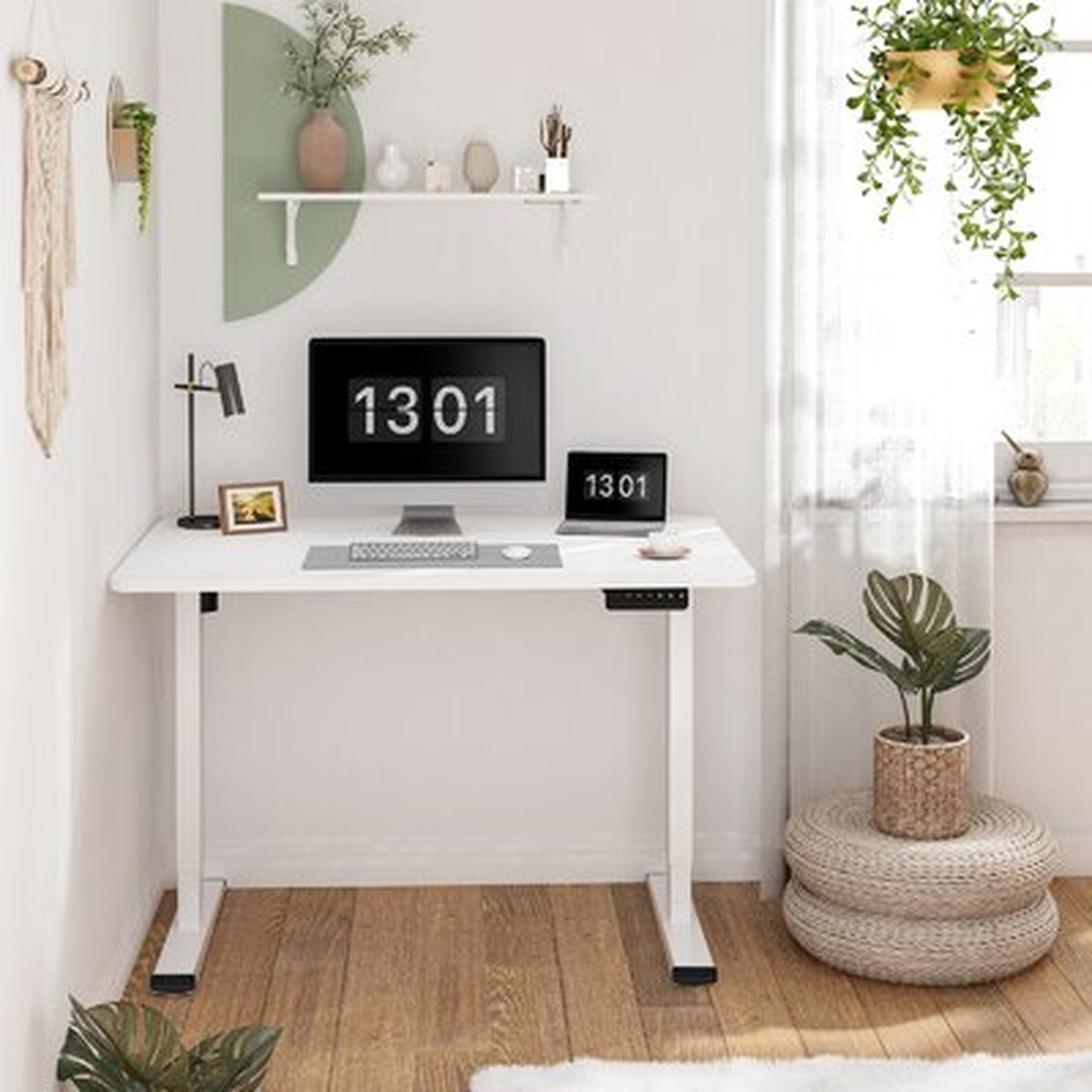 Electric Home Office Ergonomic Memory Controller Height Adjustable Standing Desk - Wayfair