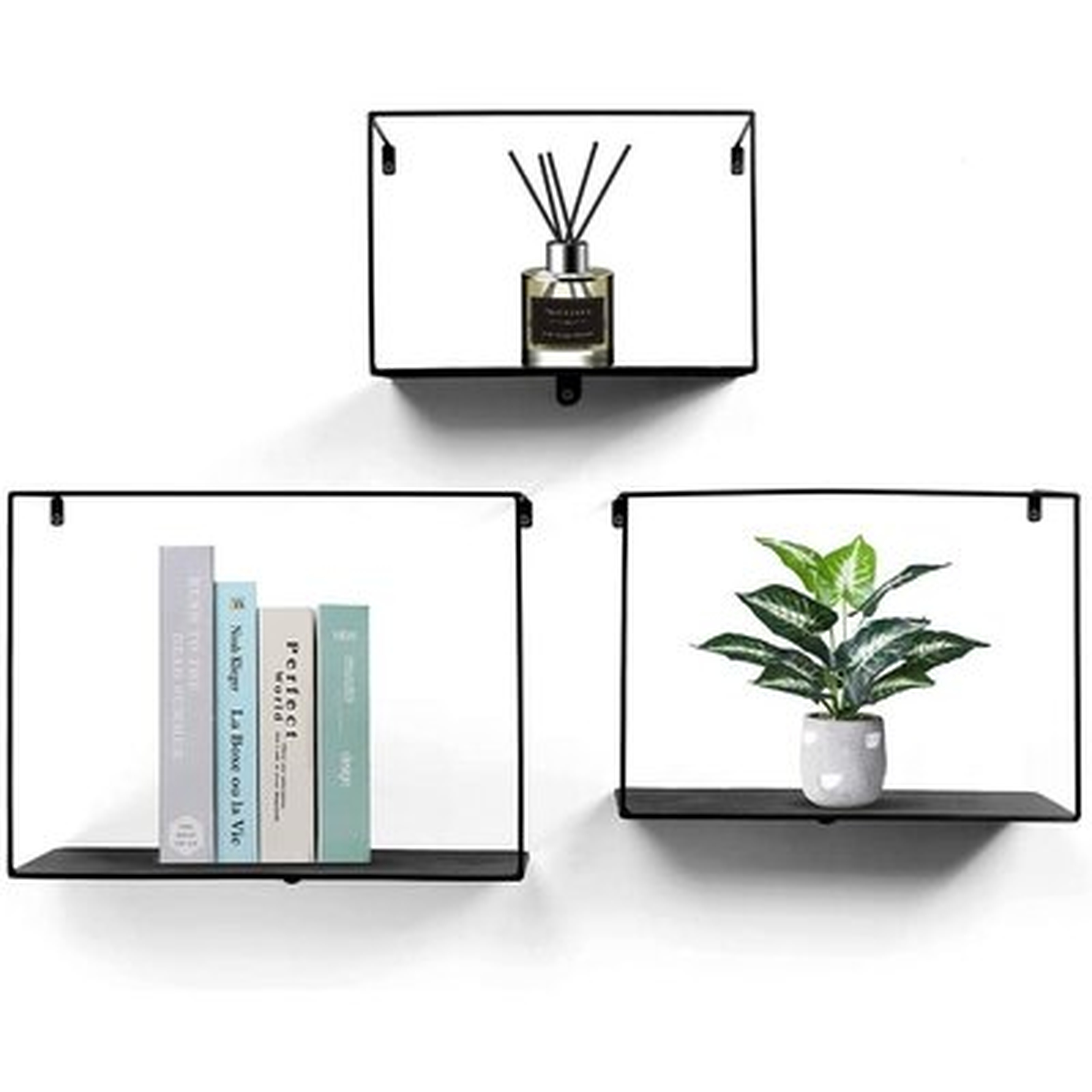Decorative Metal Wall Shelves Set Of 3 - Wayfair