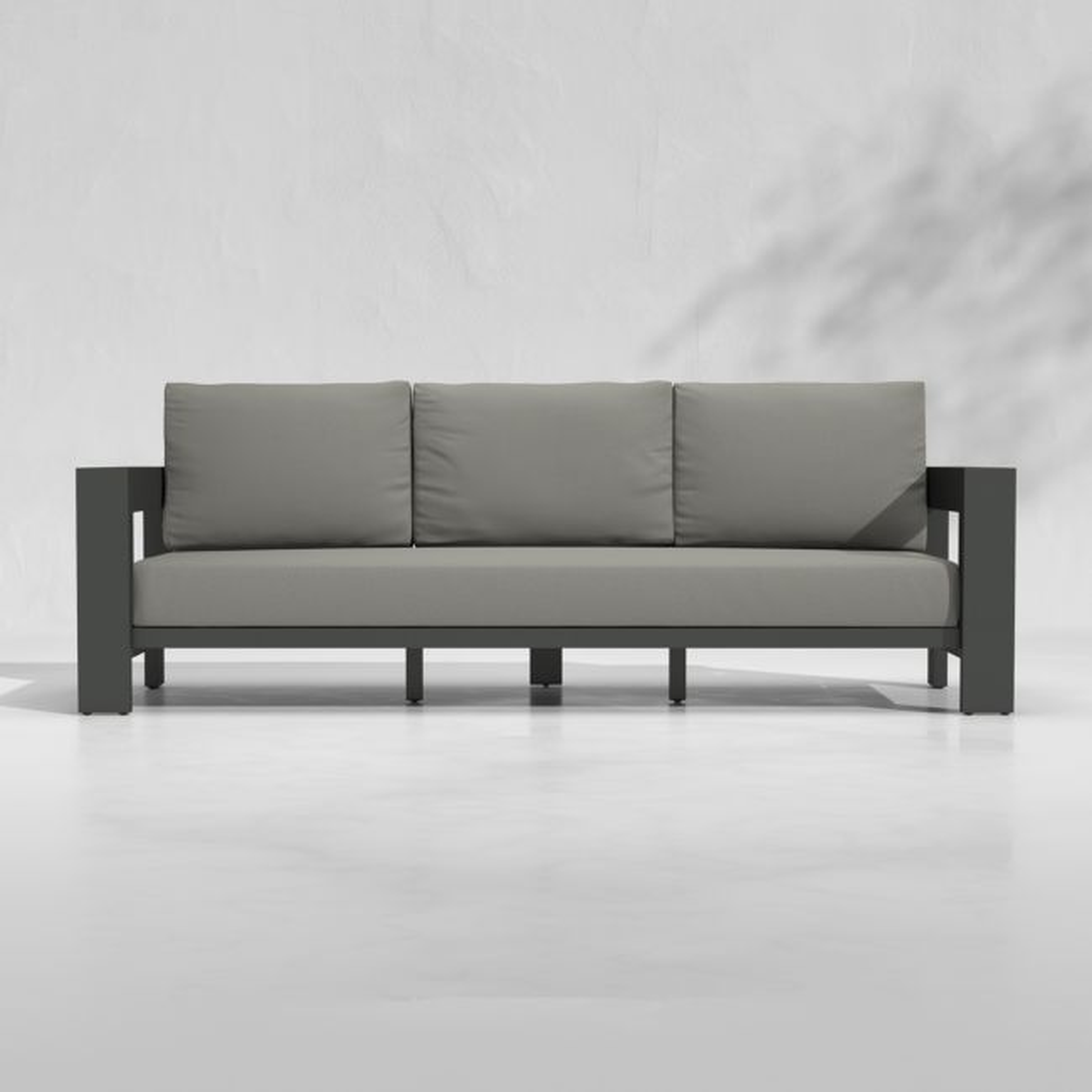 Walker 90" Outdoor Metal Sofa with Graphite Sunbrella ® Cushions - Crate and Barrel