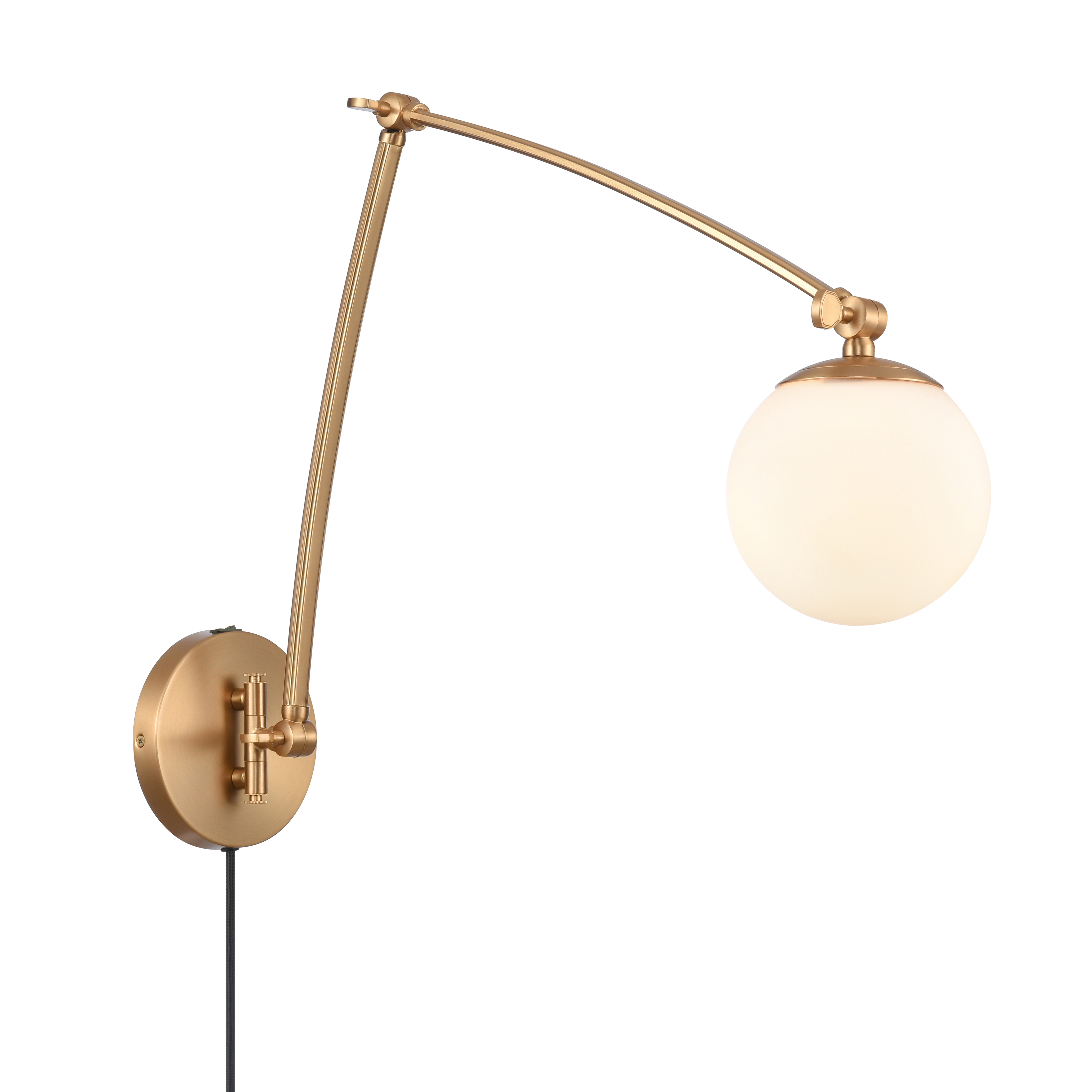 Caroline 19'' High 1-Light Swingarm Sconce - Brushed Gold - Elk Home