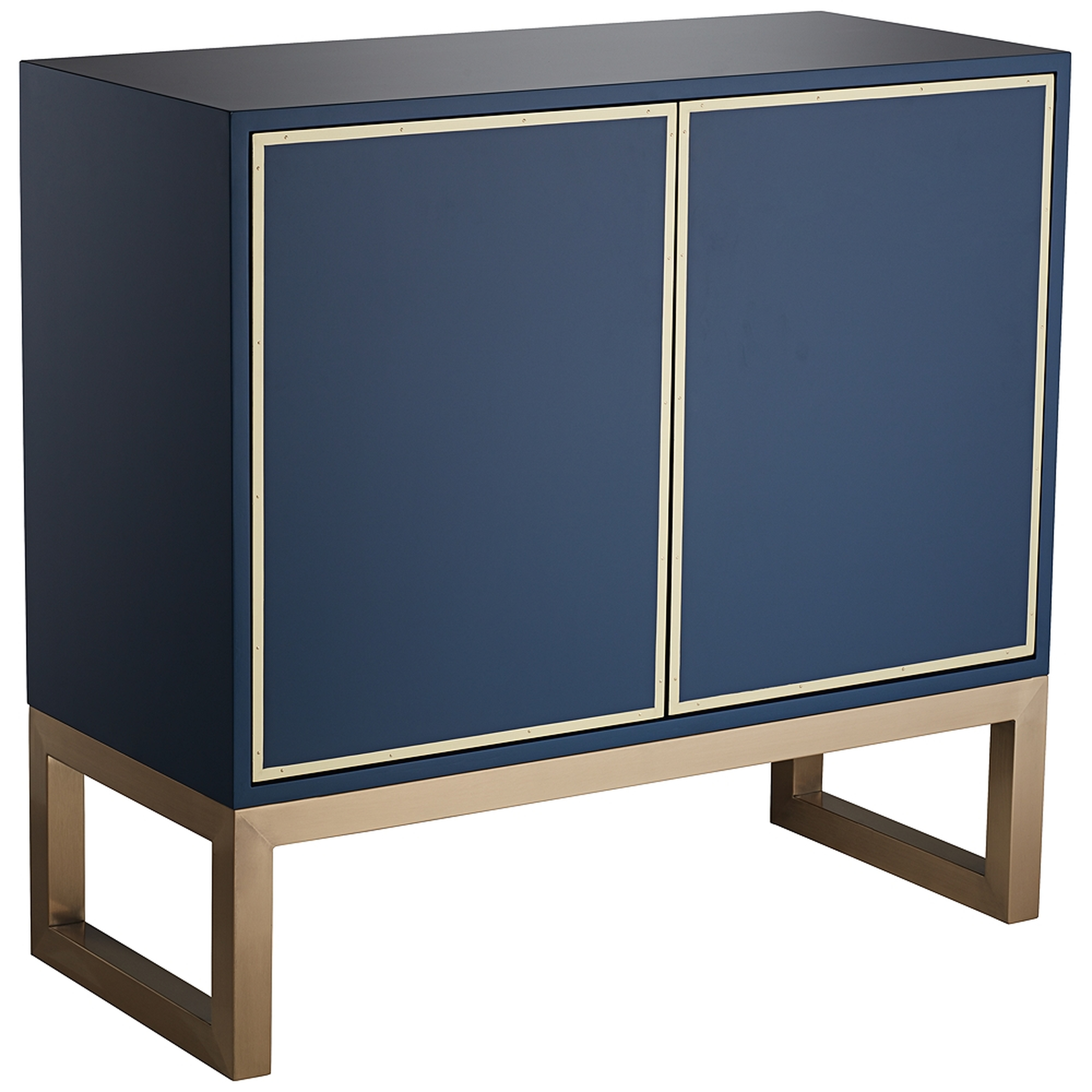 Tarim 35 3/4" Wide Blue and Gold 2-Door Accent Cabinet - Style # 79H97 - Lamps Plus