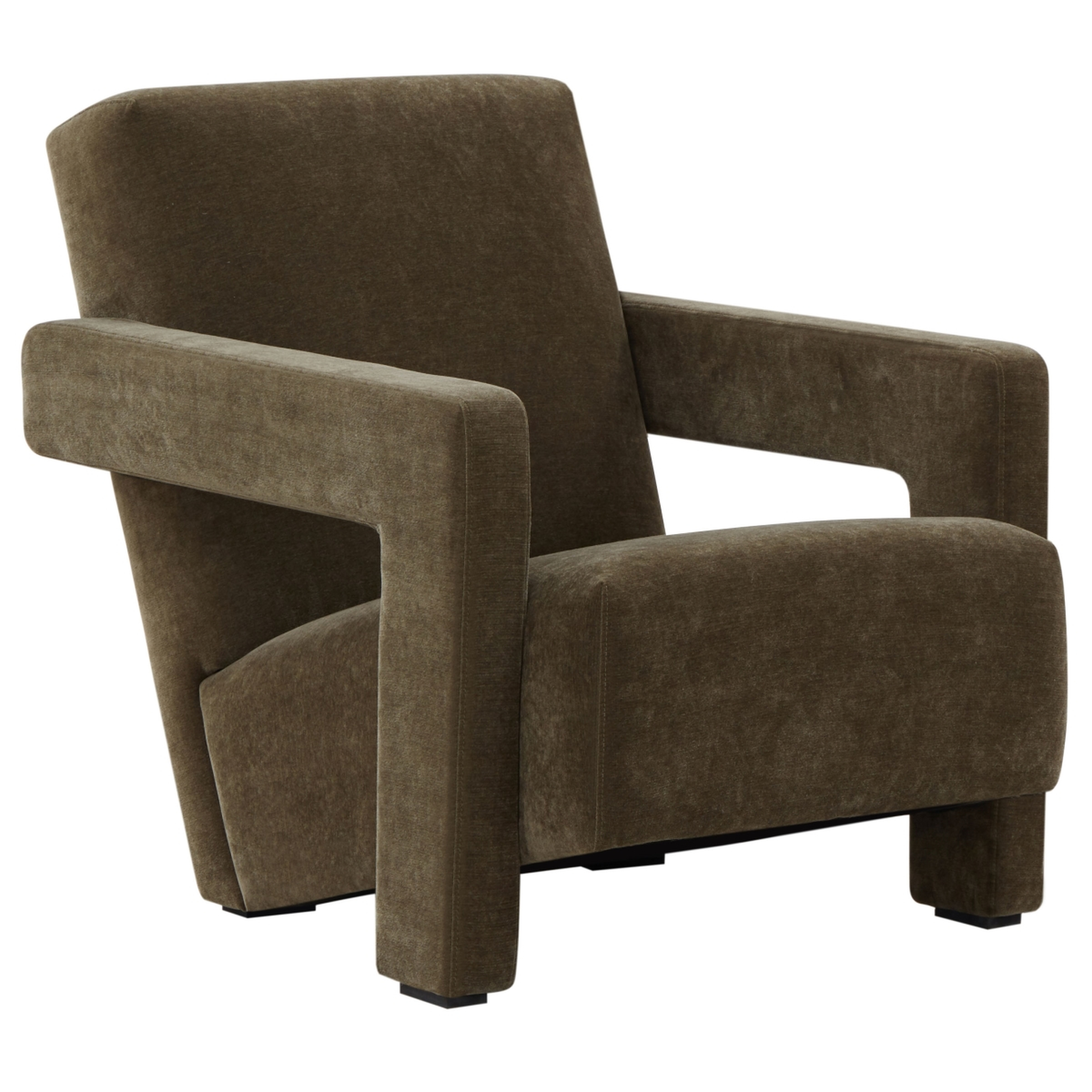 Taylor Modern Velvet Accent Chair  - Dark Olive Green - Safavieh - Safavieh Couture