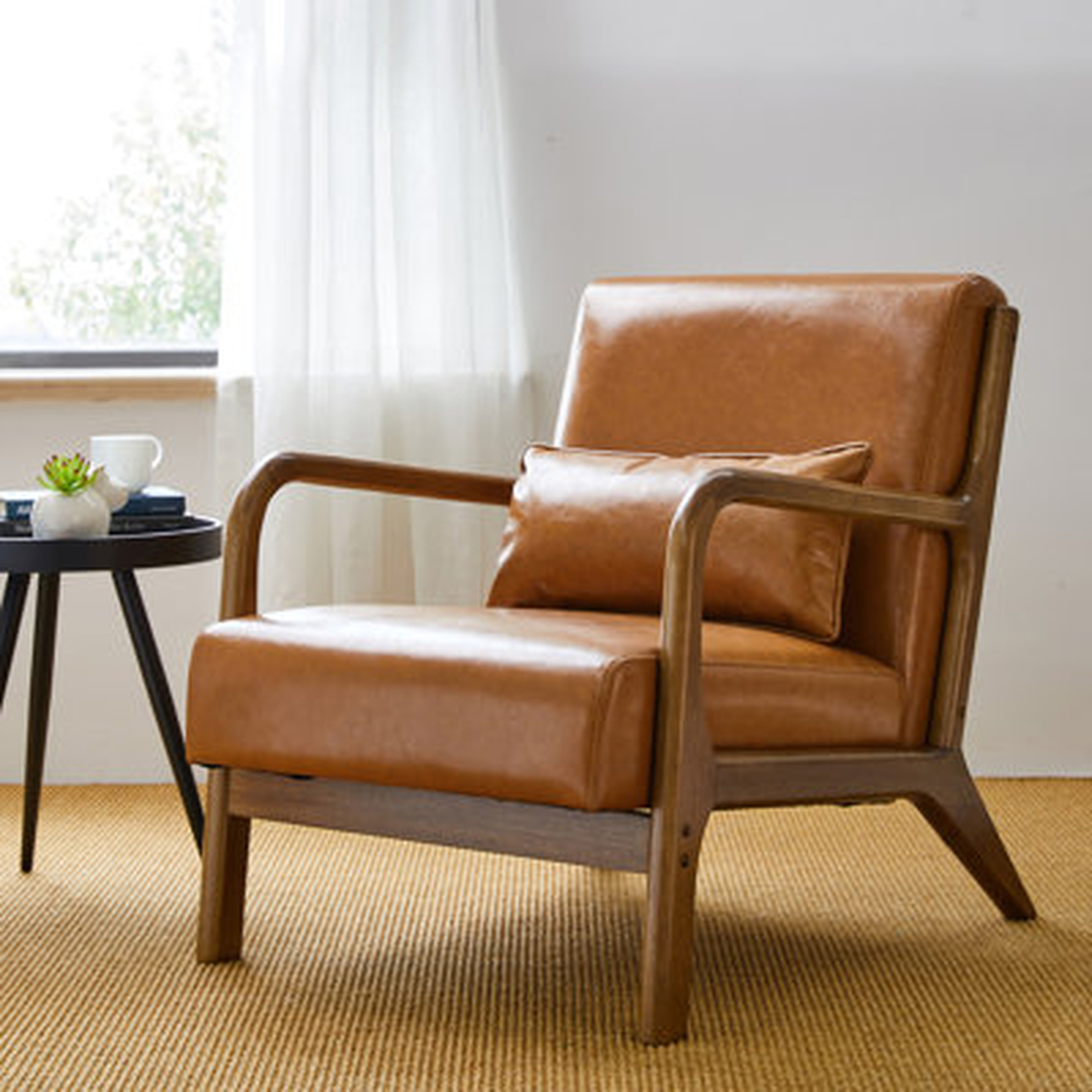 Bradley 26" W Faux leather Armchair - Wayfair