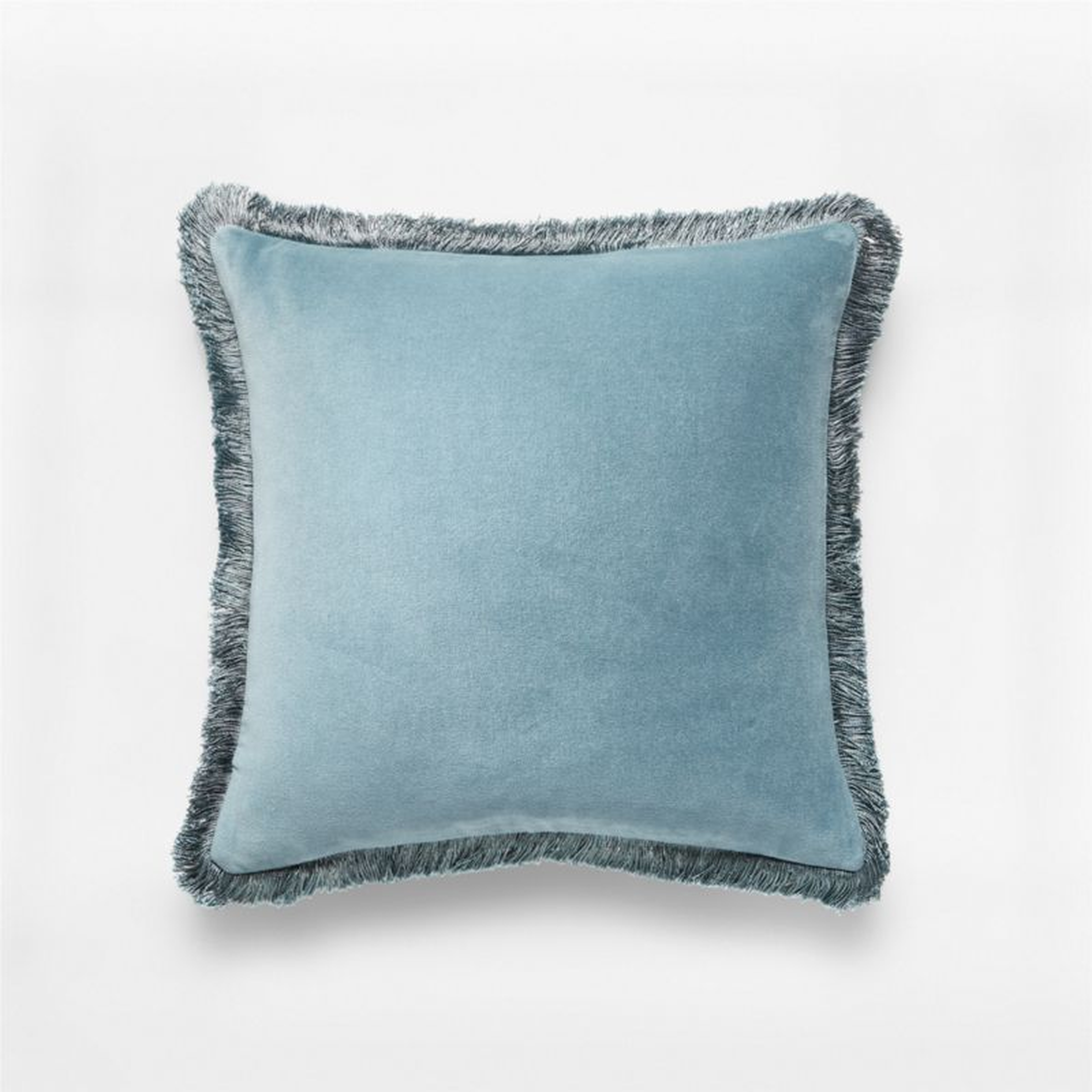Bettie Mineral Blue Pillow, Feather-Down Insert, 16" x 16" - CB2