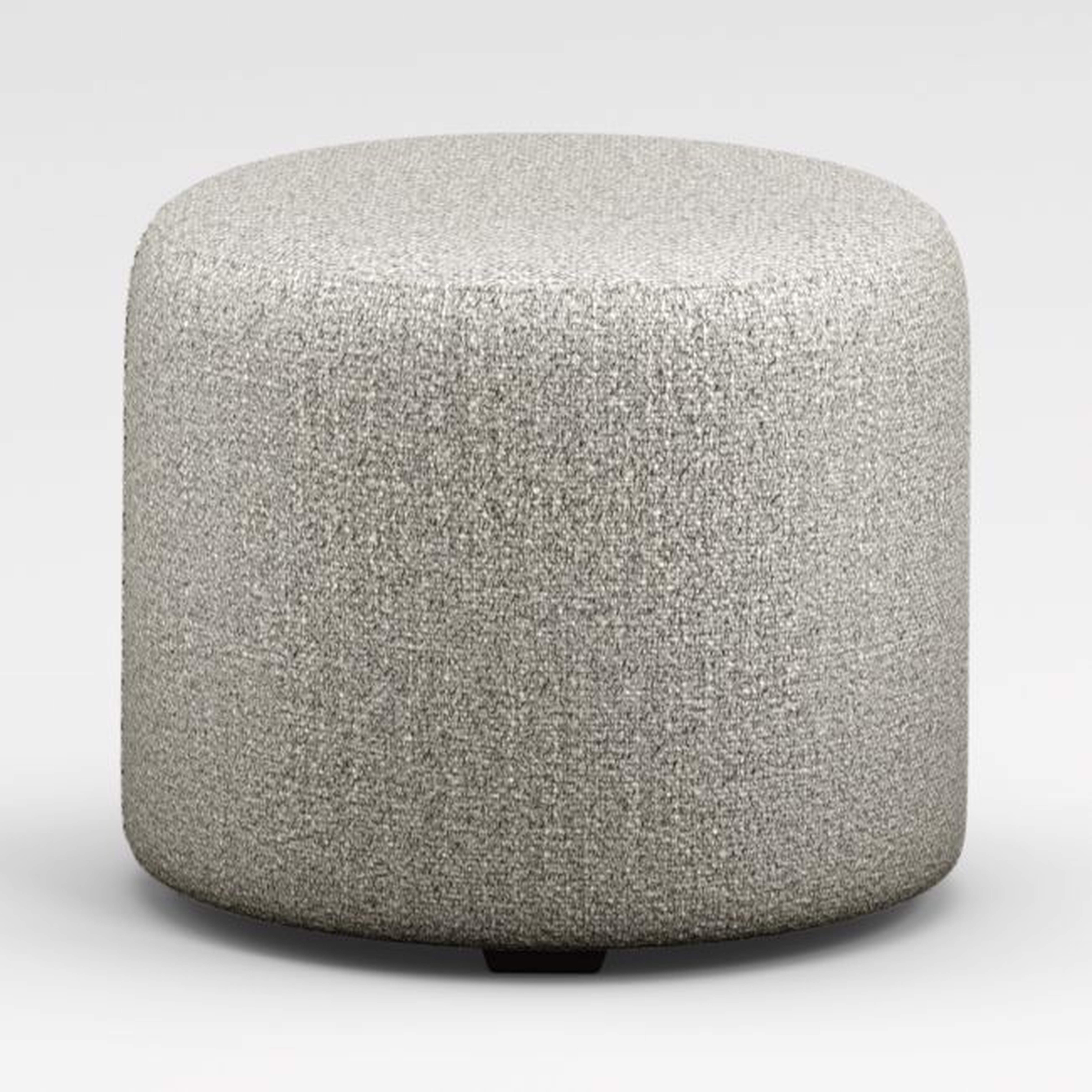 June Round Grey Ottoman - Crate and Barrel
