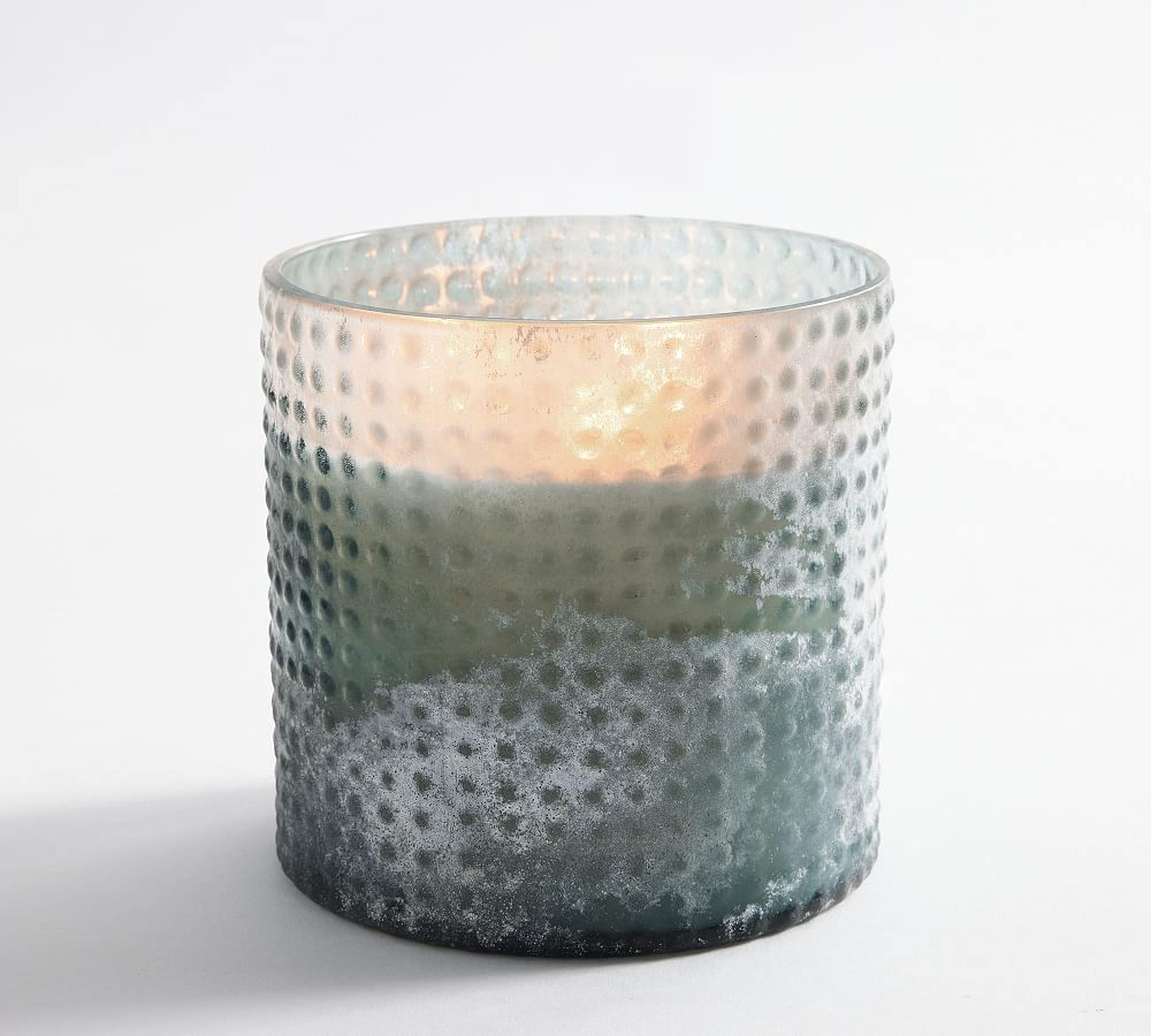 Hobnail Frosted Candle, Blue, Large 4.75X4.75 - Pottery Barn