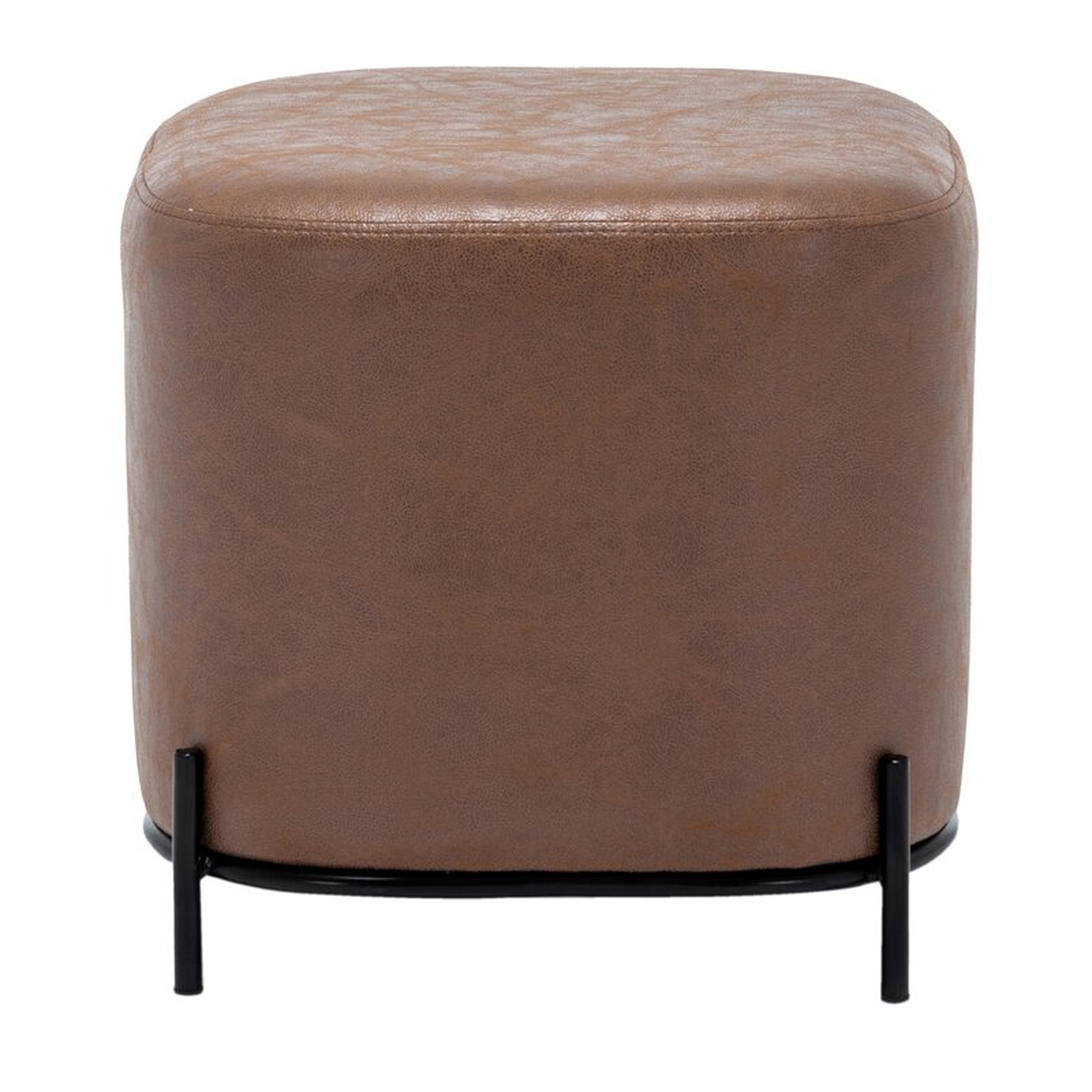 Gilbert 16.5'' Wide Faux Leather Square Cube Ottoman, Brown - Wayfair