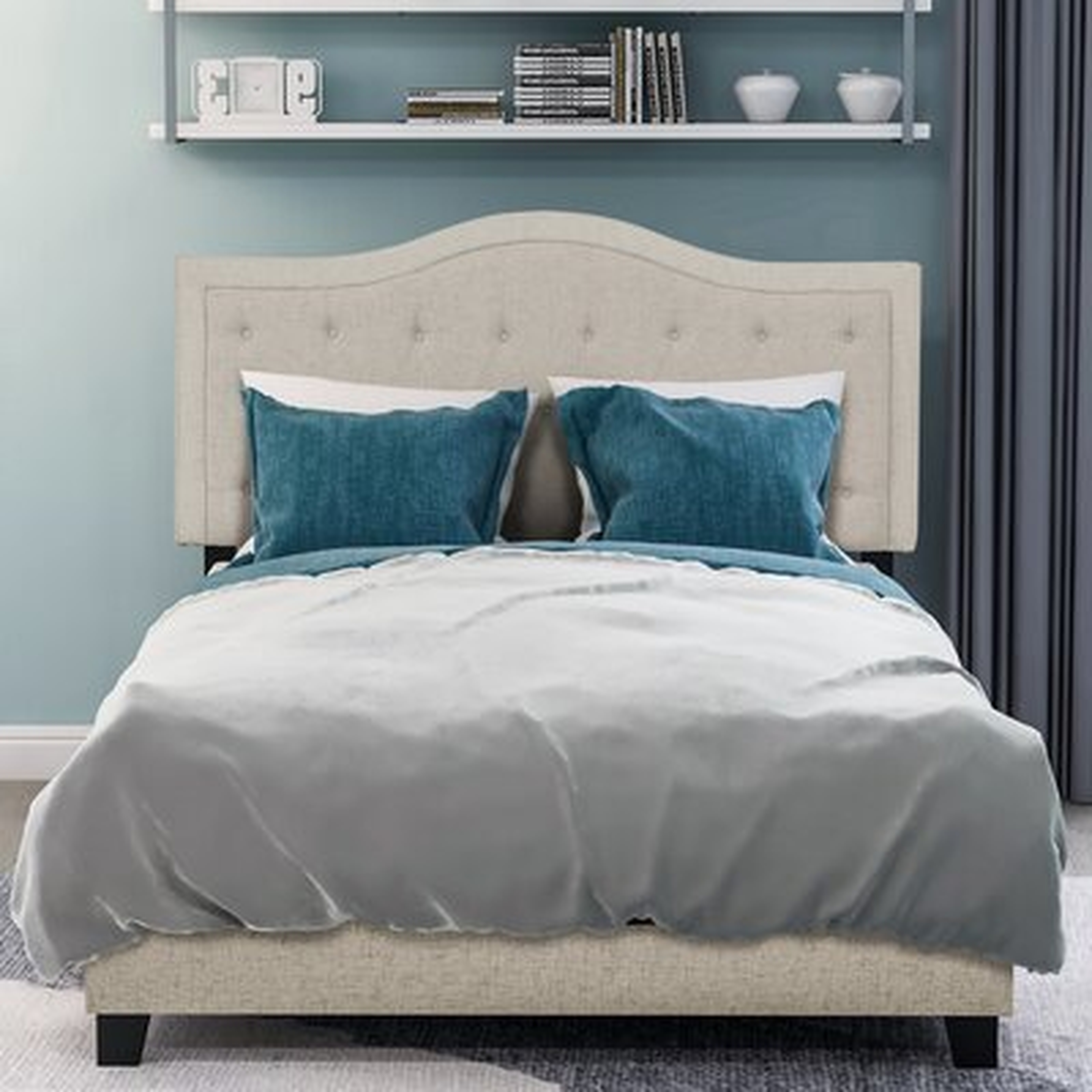 Classic Style Upholstered Linen Bed Frame,Queen(Beige) - Wayfair