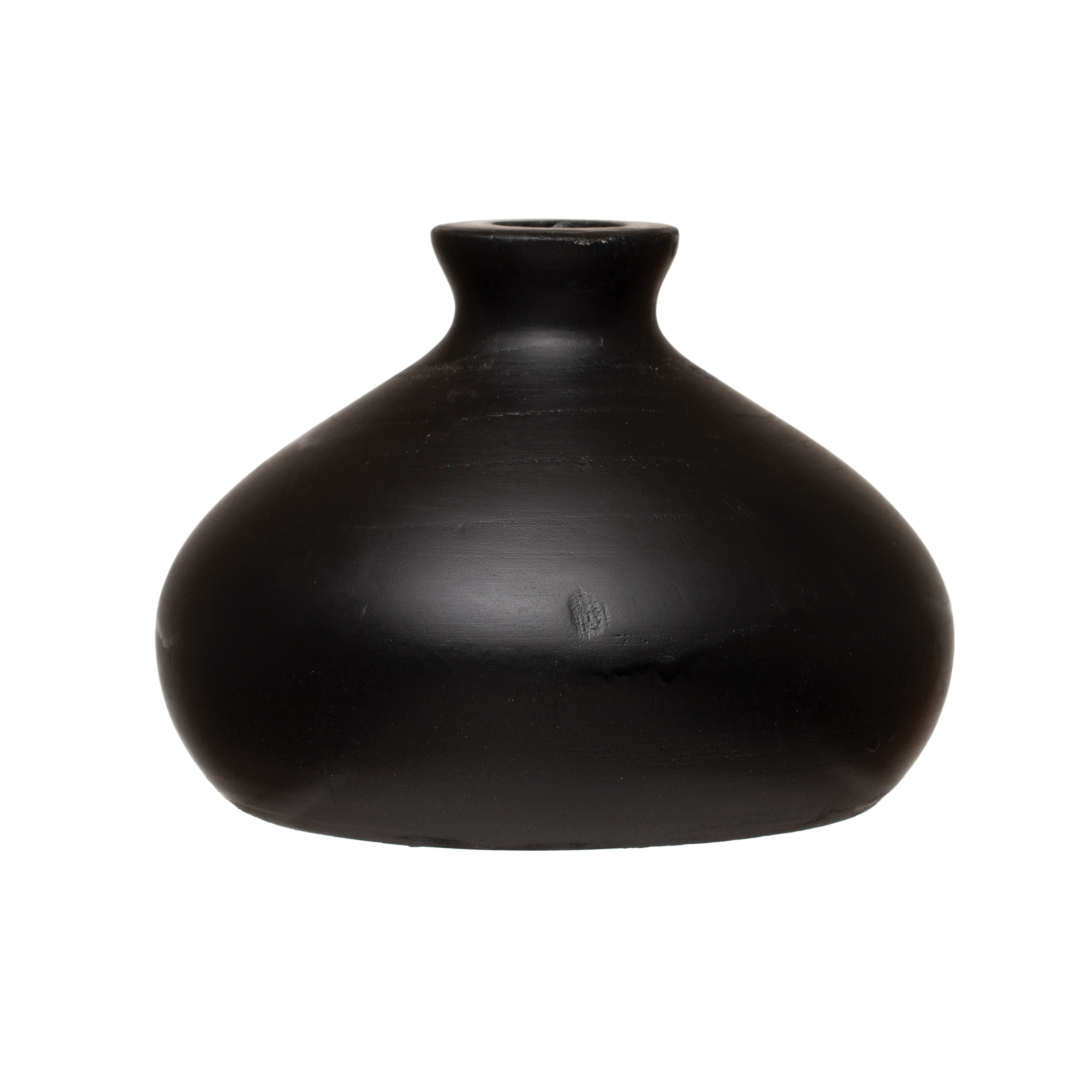 Paulownia Wood Vase, Black & White - Creative Co-Op