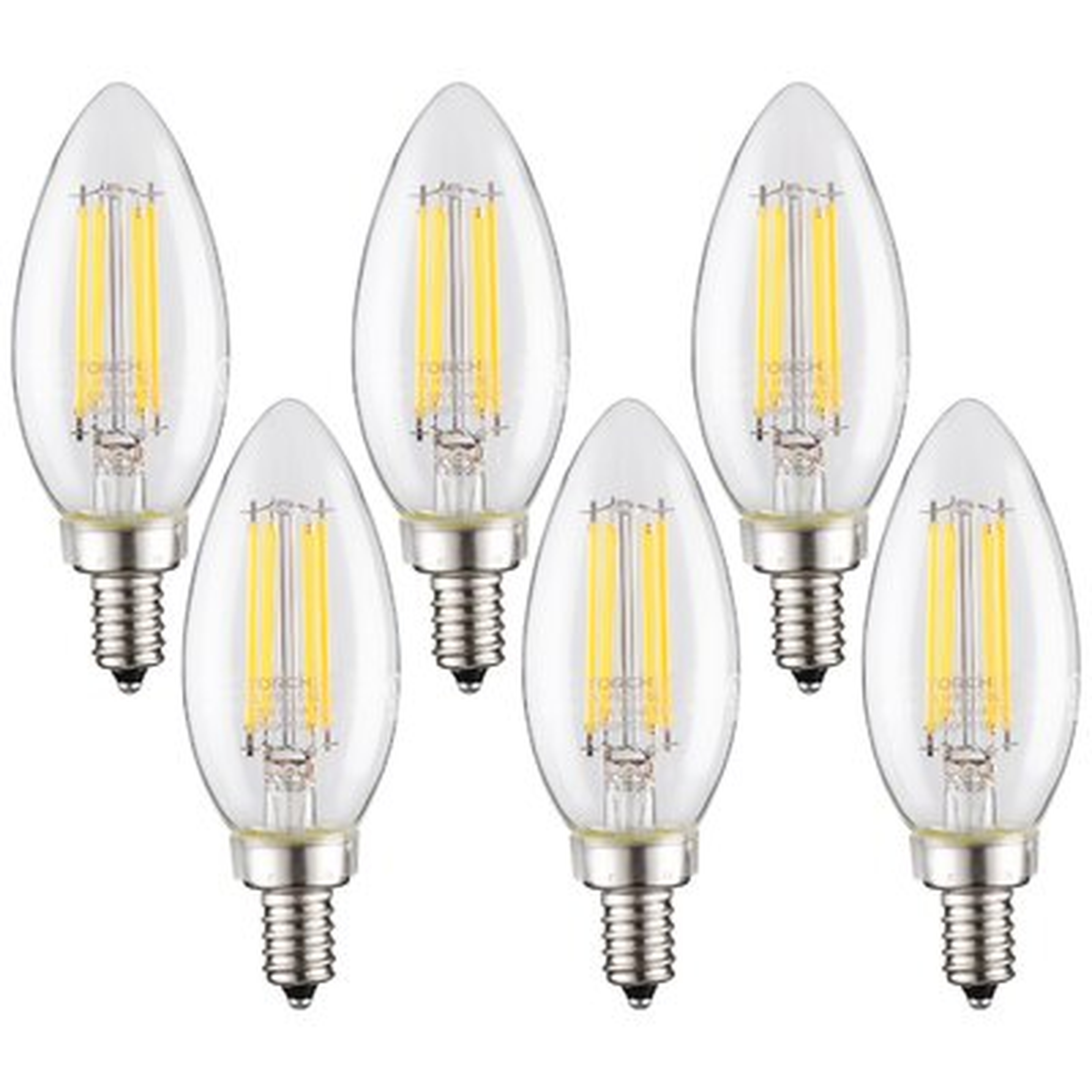 XL1C11-4WFB40D-6P 5.5 Watt (60 Watt Equivalent), C11 LED, Dimmable Light Bulb, E12/Candelabra Base (Set of 6) - Wayfair