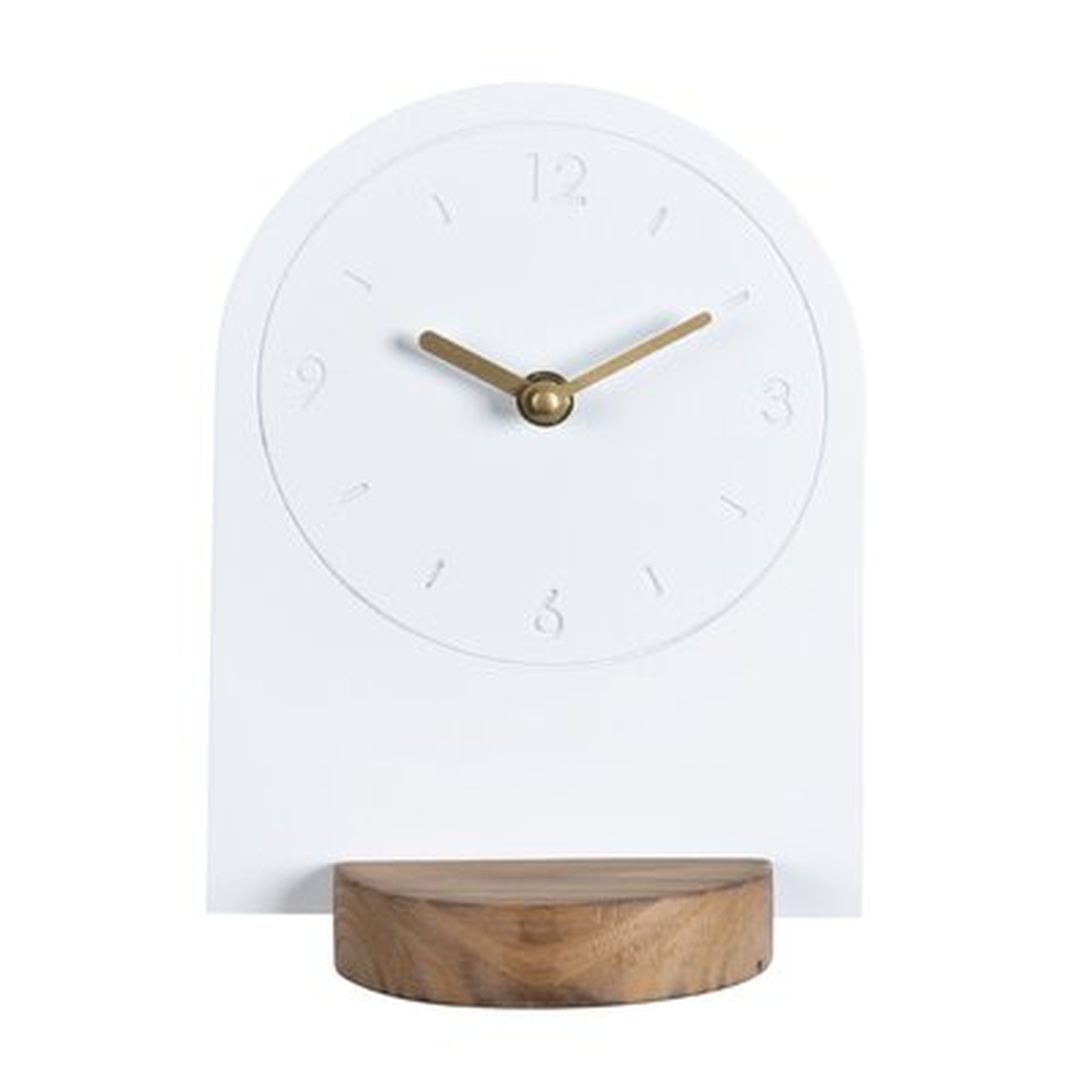 Sleek White Table Or Desk Clock - Wayfair