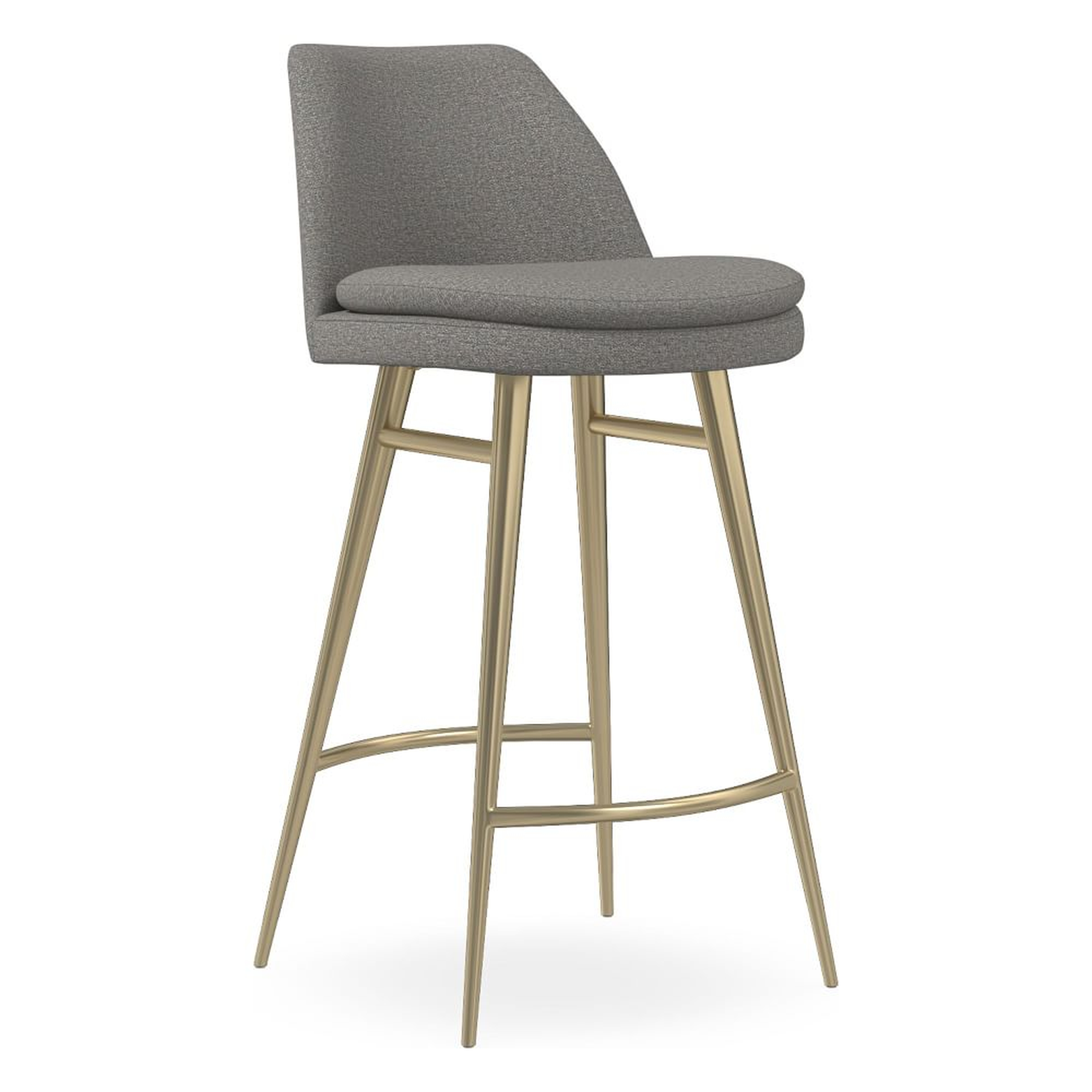 Finley Counter Stool,Chenille Tweed,Silver,Light Bronze - West Elm
