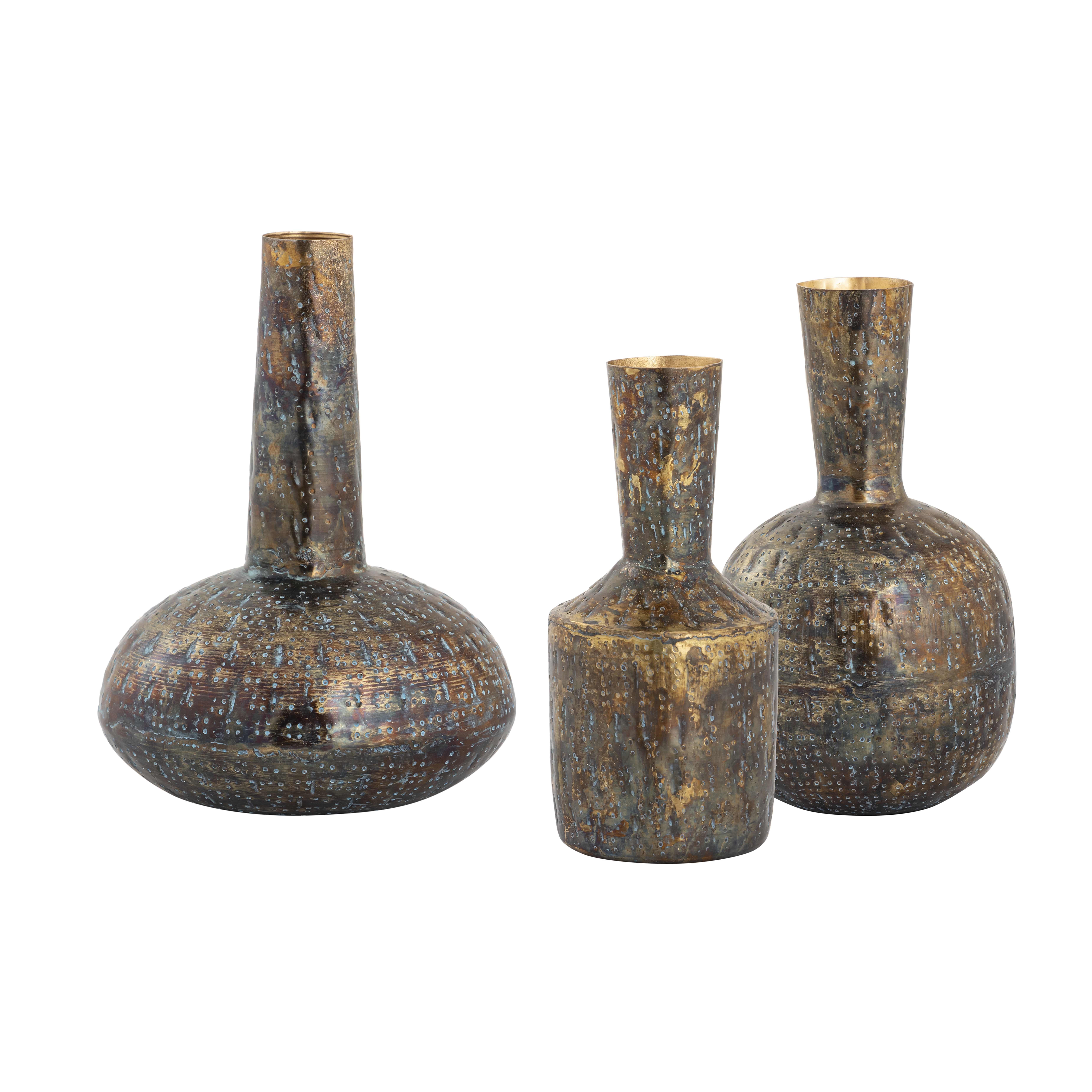 Fowler Vase - Set of 3 Patinated Brass - Elk Home