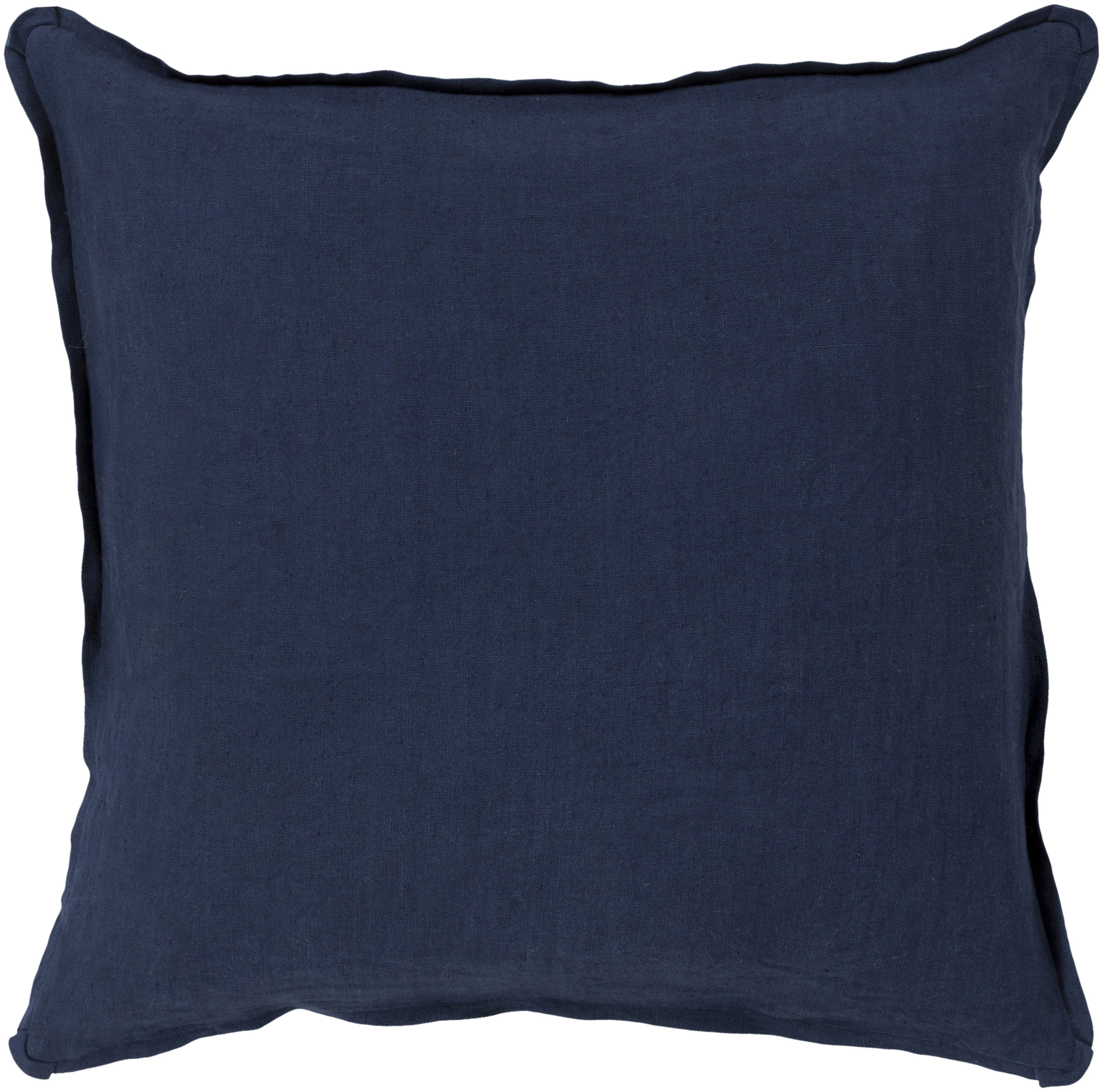 Solid Linen Pillow, Navy, 20" x 20" - Surya