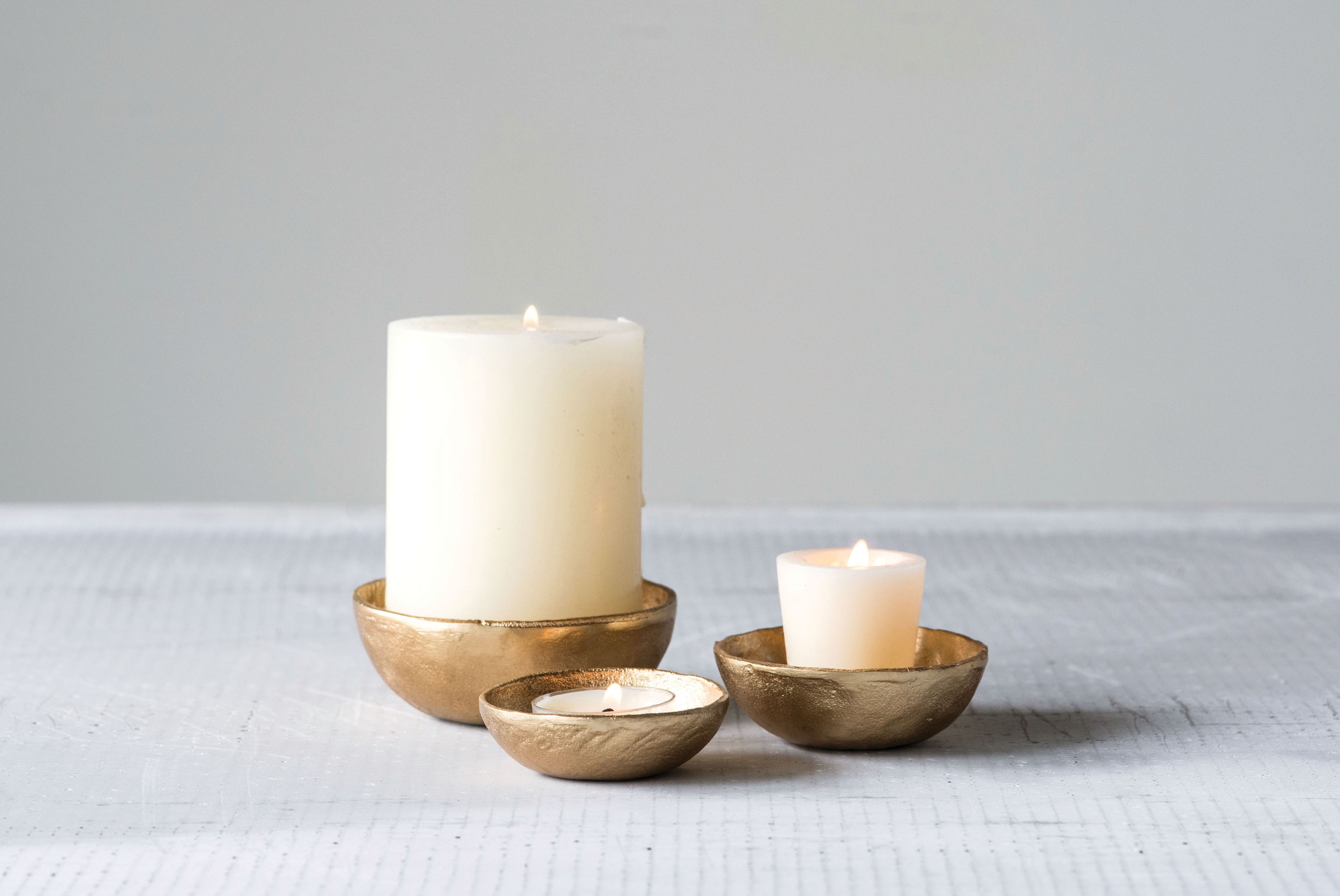 Gold Decorative Cast Aluminum Bowls (Set of 3 Sizes) - Creative Co-Op