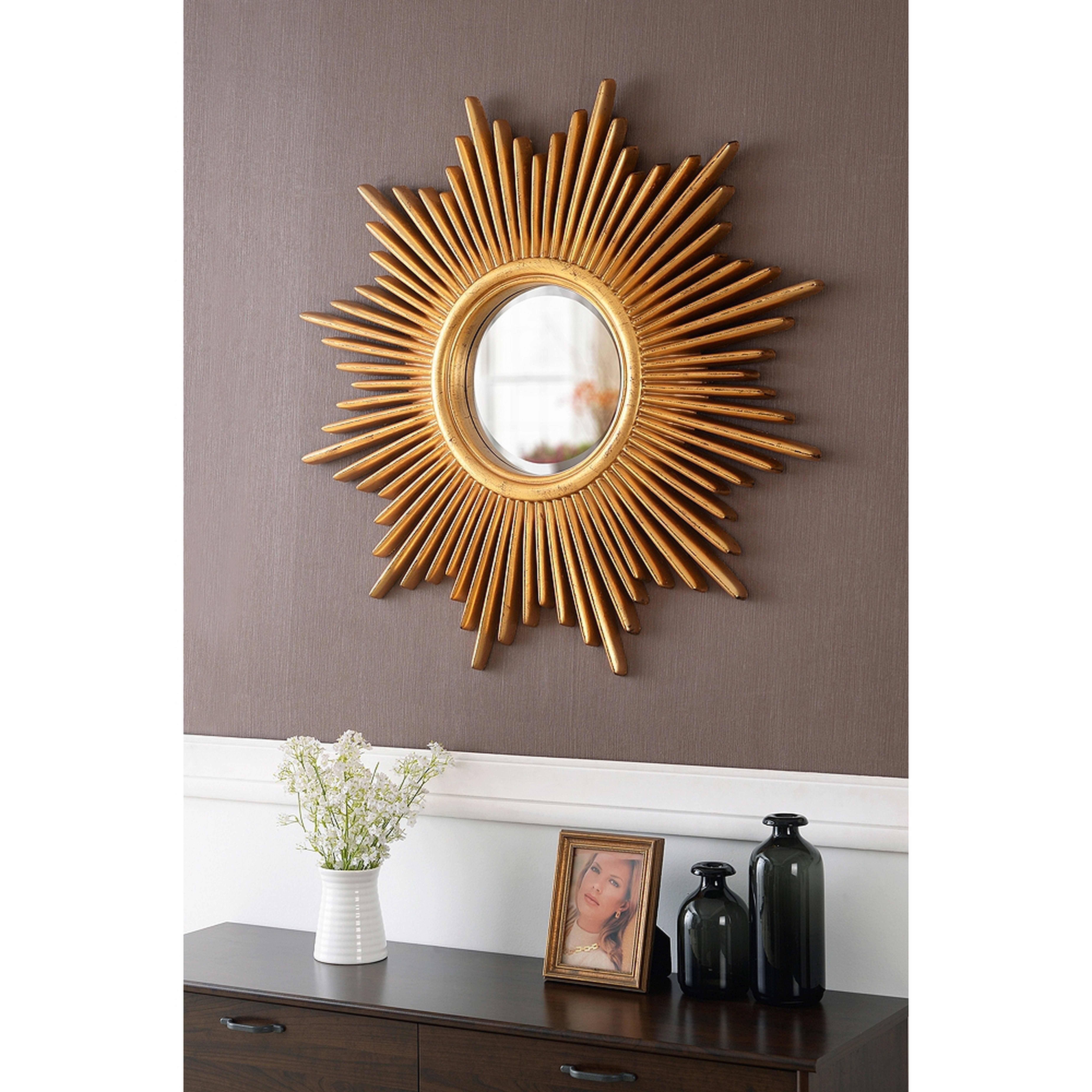 Kenroy Home Reyes Antique Gold 36" Round Wall Mirror - Style # 83J16 - Lamps Plus