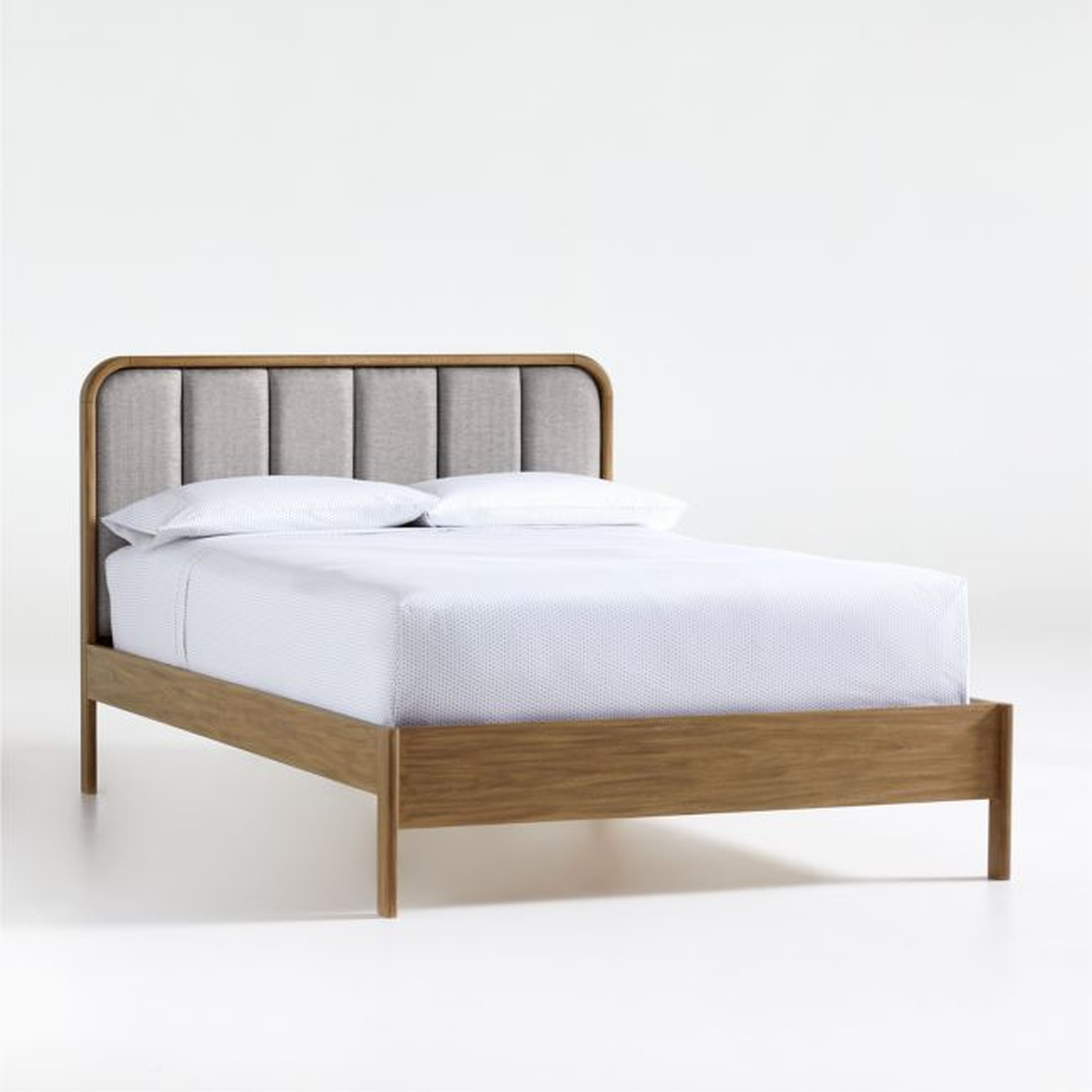 Wes Full Upholstered Wood Bed - Crate and Barrel