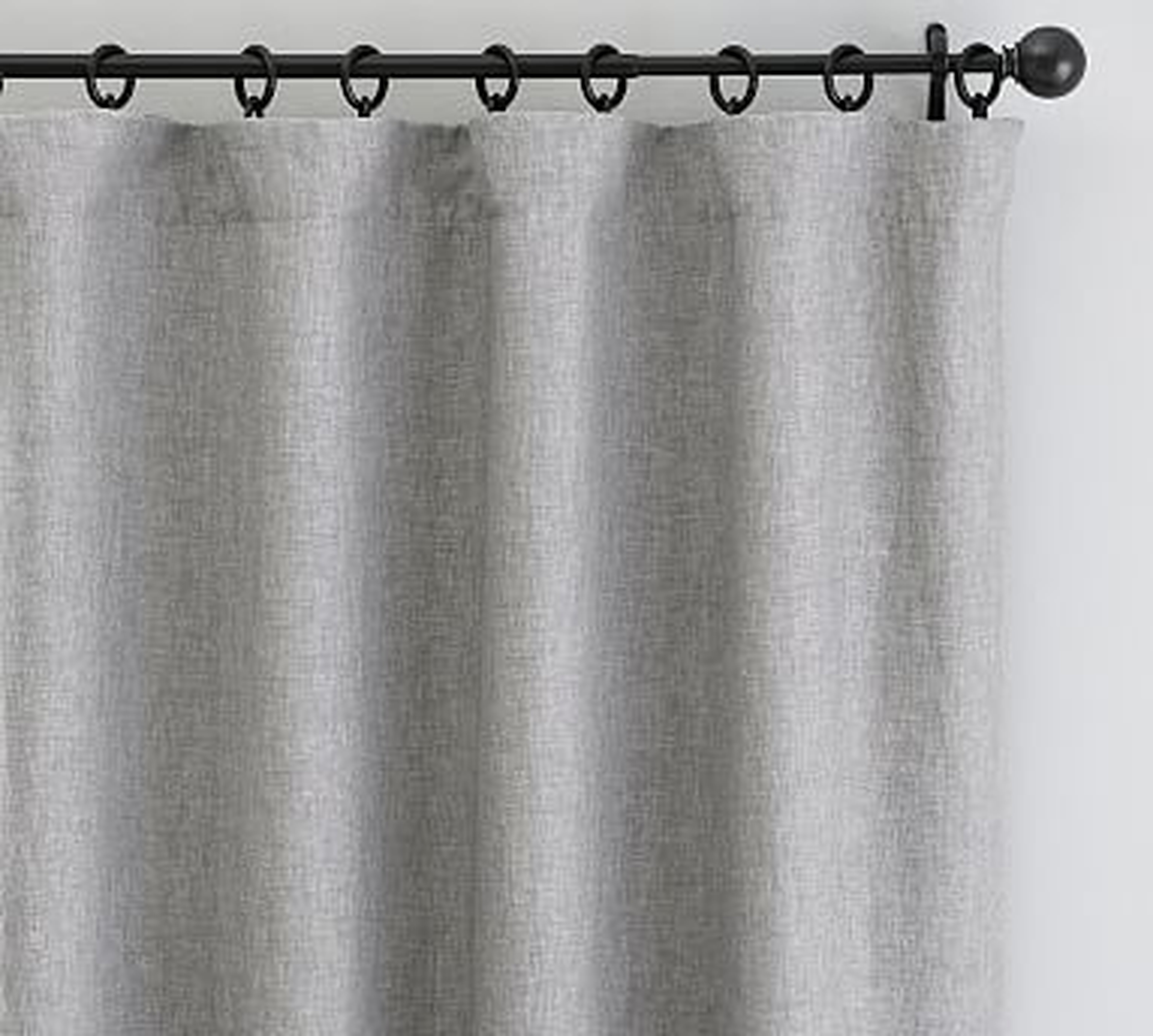 Custom Classic Belgian Linen Curtain, Chambray Gray, 54 x 130" - Pottery Barn